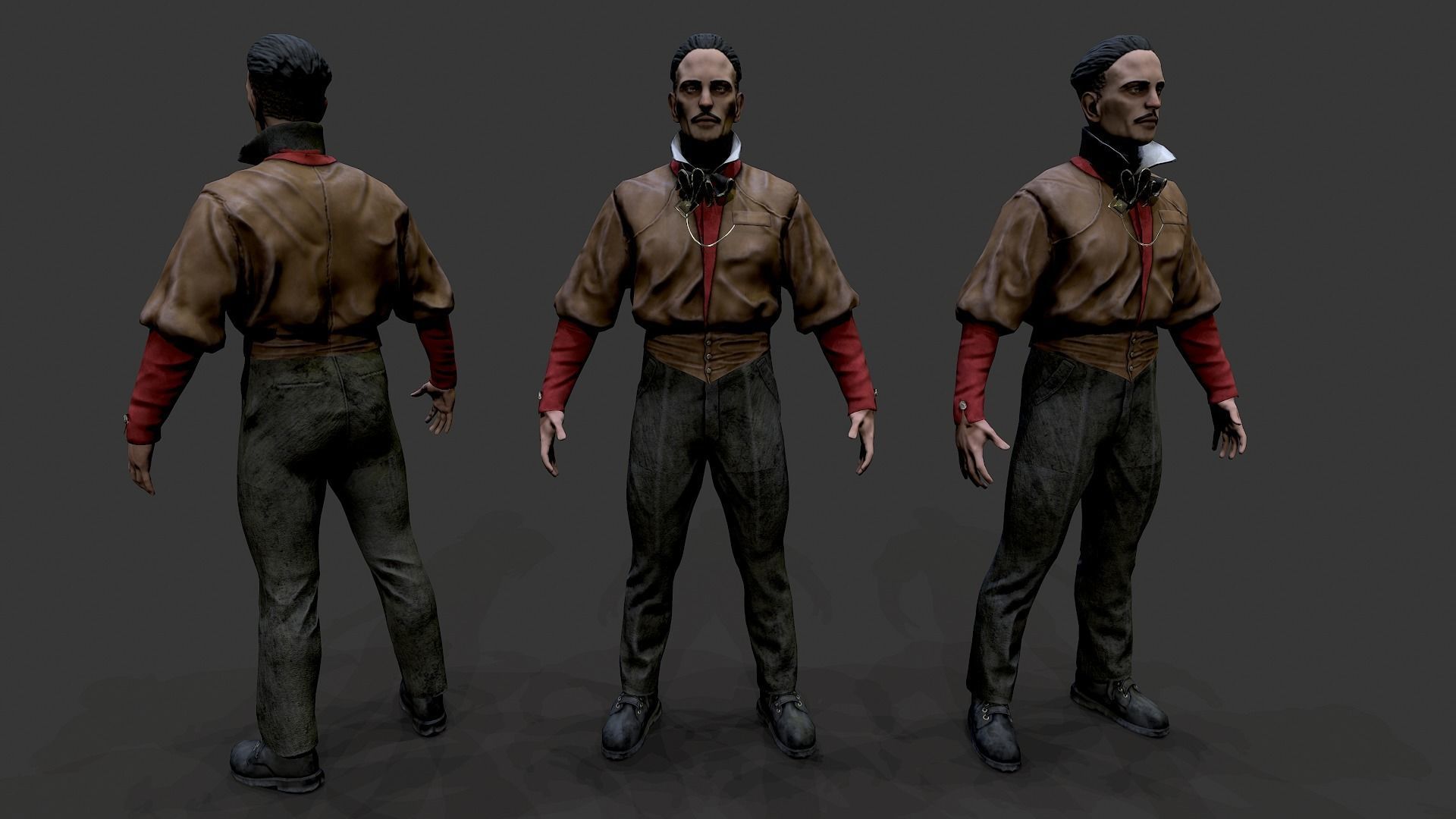 Noir Character 2 Low-poly 3D model_14