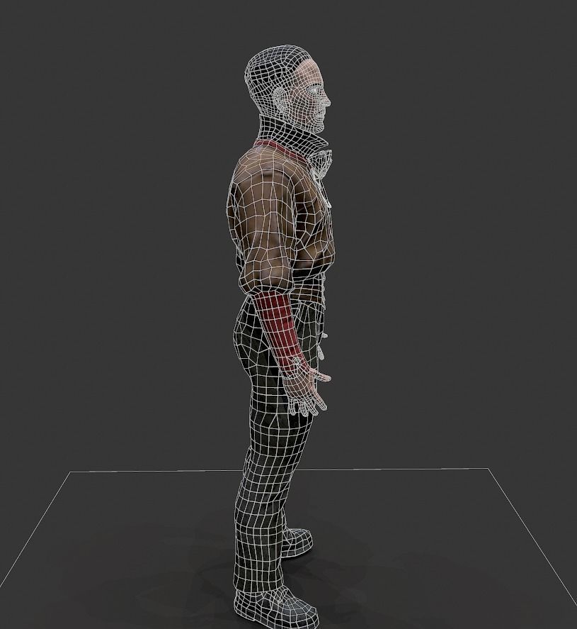 Noir Character 2 Low-poly 3D model_9