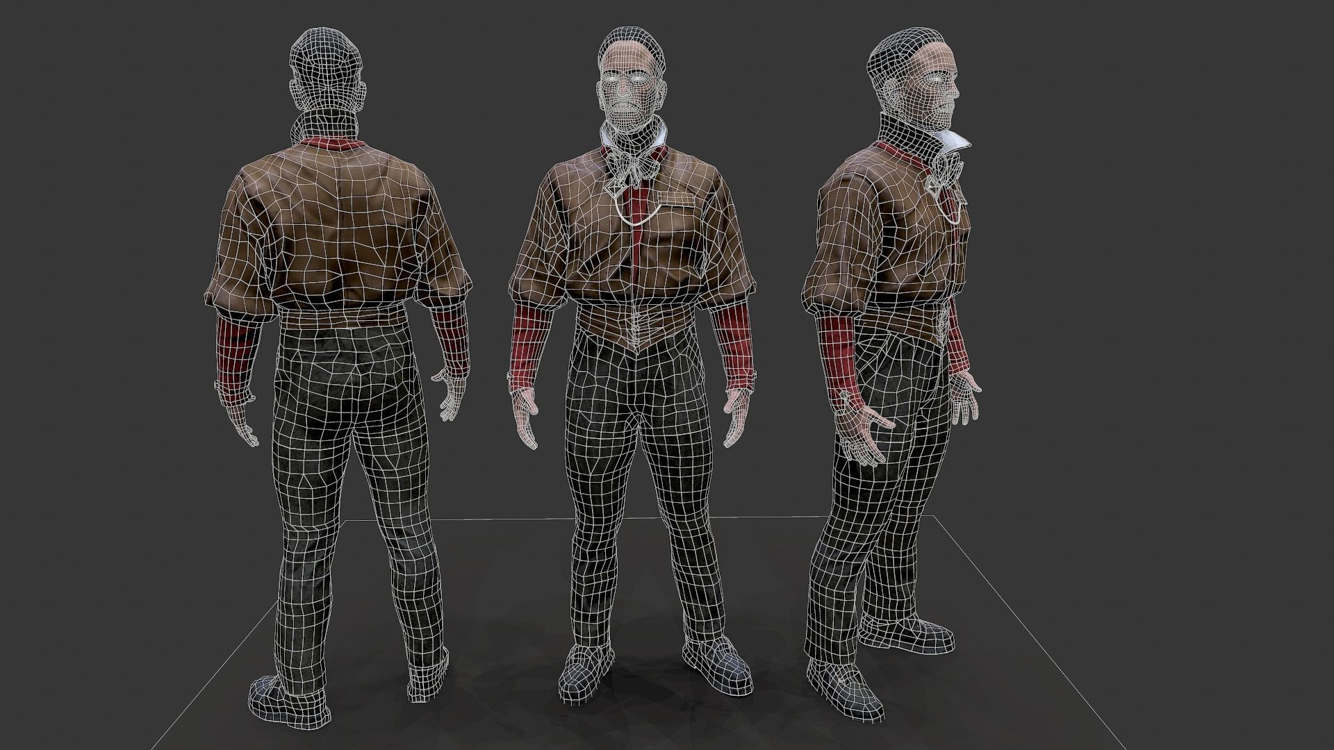 Noir Character 2 Low-poly 3D model_1