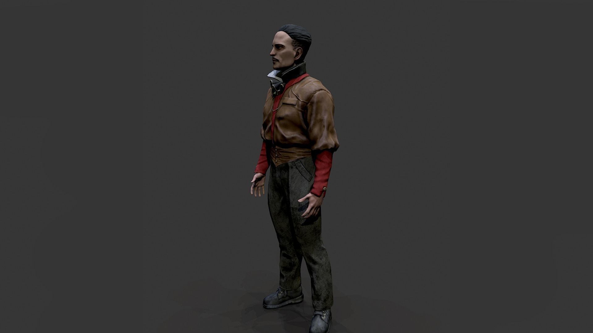Noir Character 2 Low-poly 3D model_7