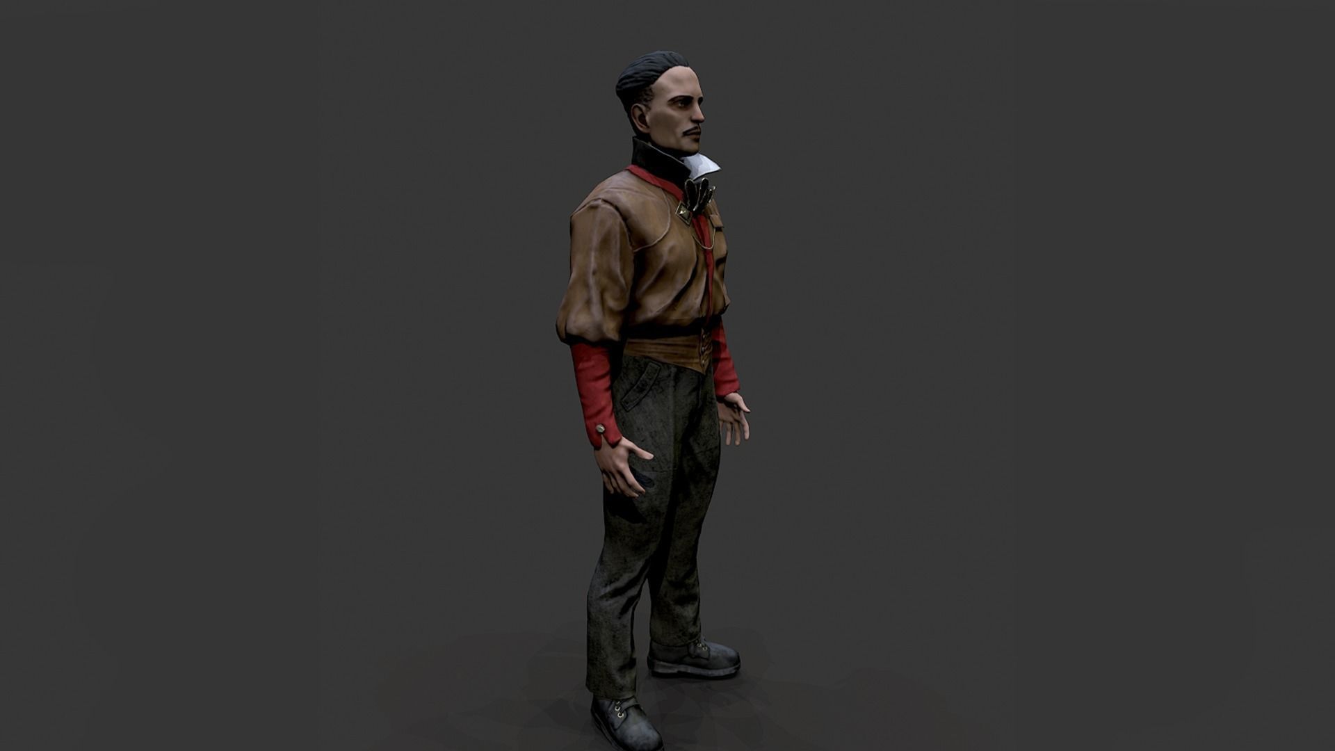 Noir Character 2 Low-poly 3D model_3