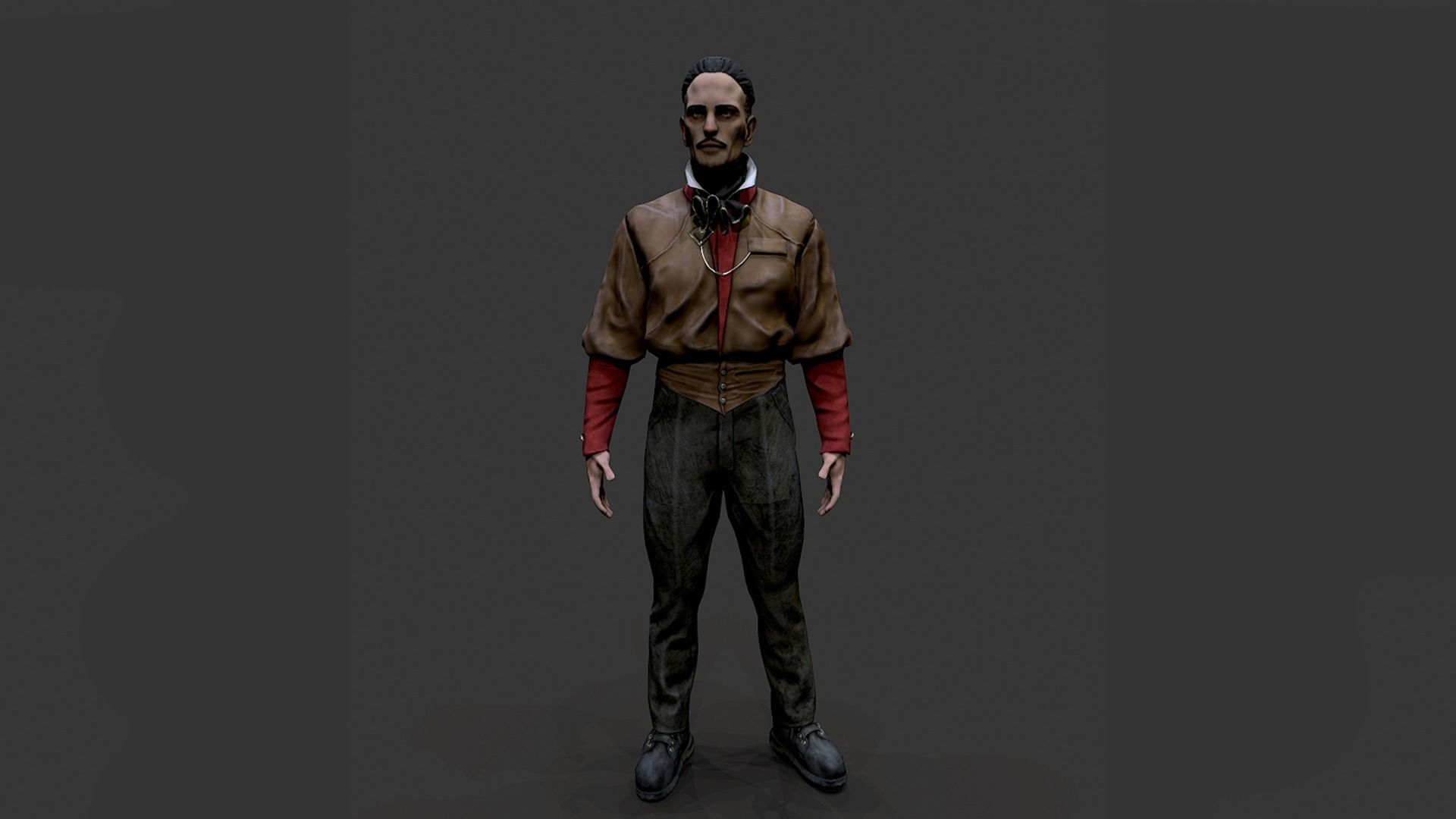 Noir Character 2 Low-poly 3D model_2