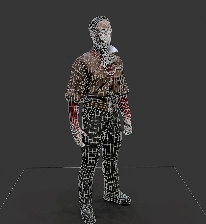Noir Character 2 Low-poly 3D model_8