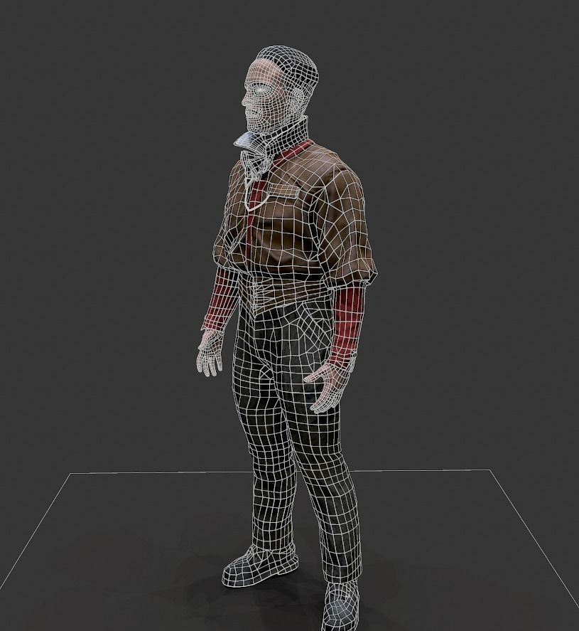 Noir Character 2 Low-poly 3D model_13
