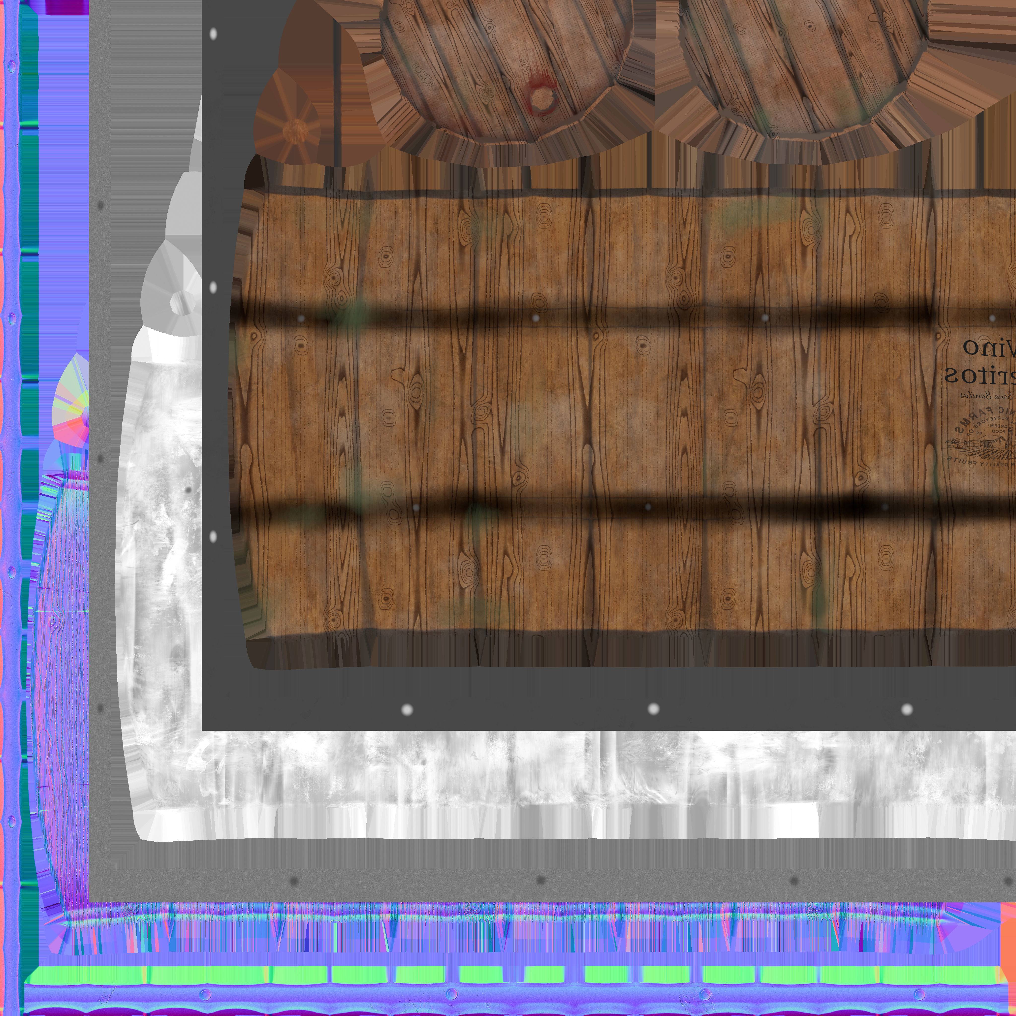 Barrel PBR lowpoly two wooden barrels Low-poly 3D model_4