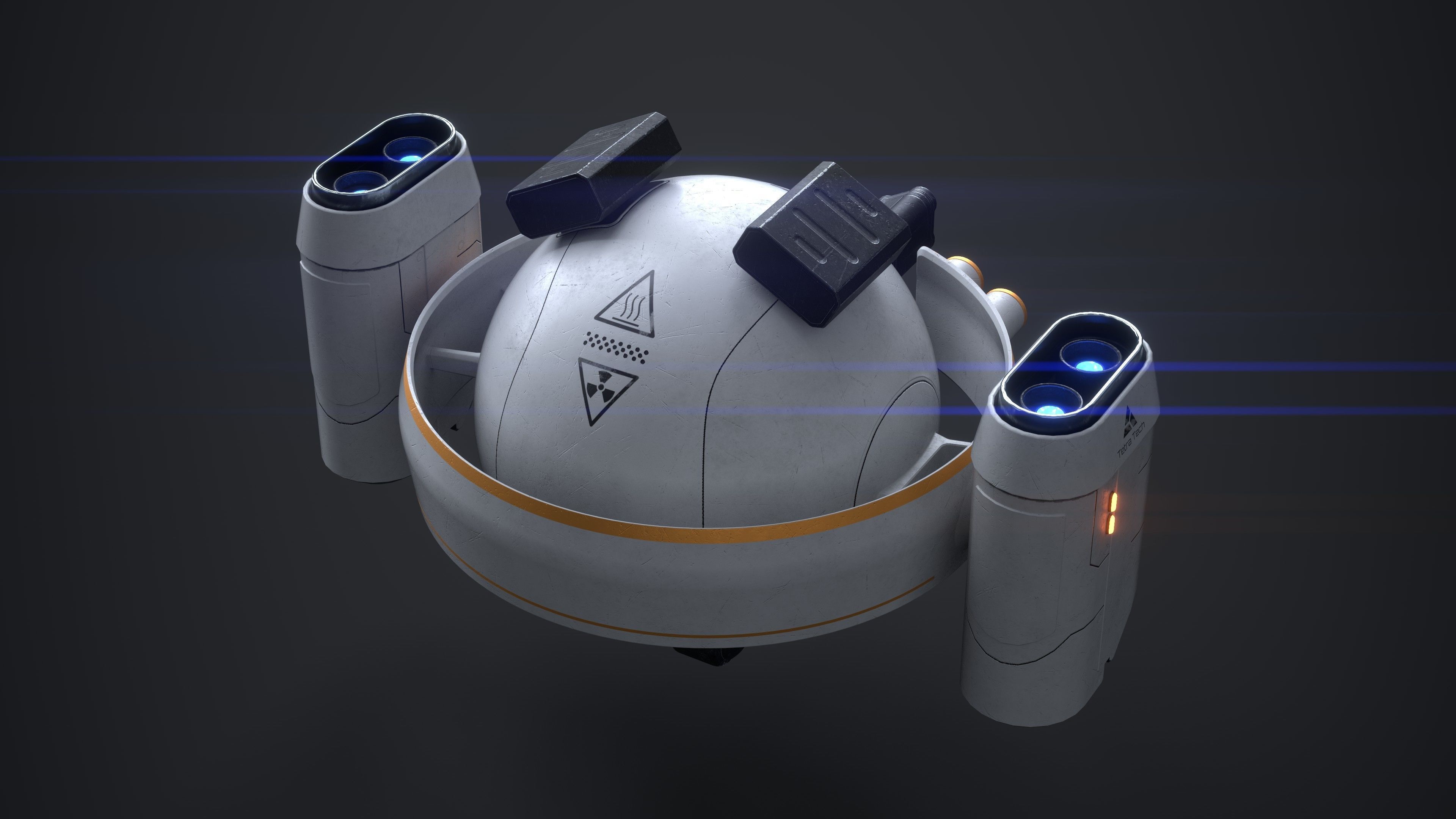 OBLIVION Sphere Drone 10 texture sets Low-poly 3D model_14