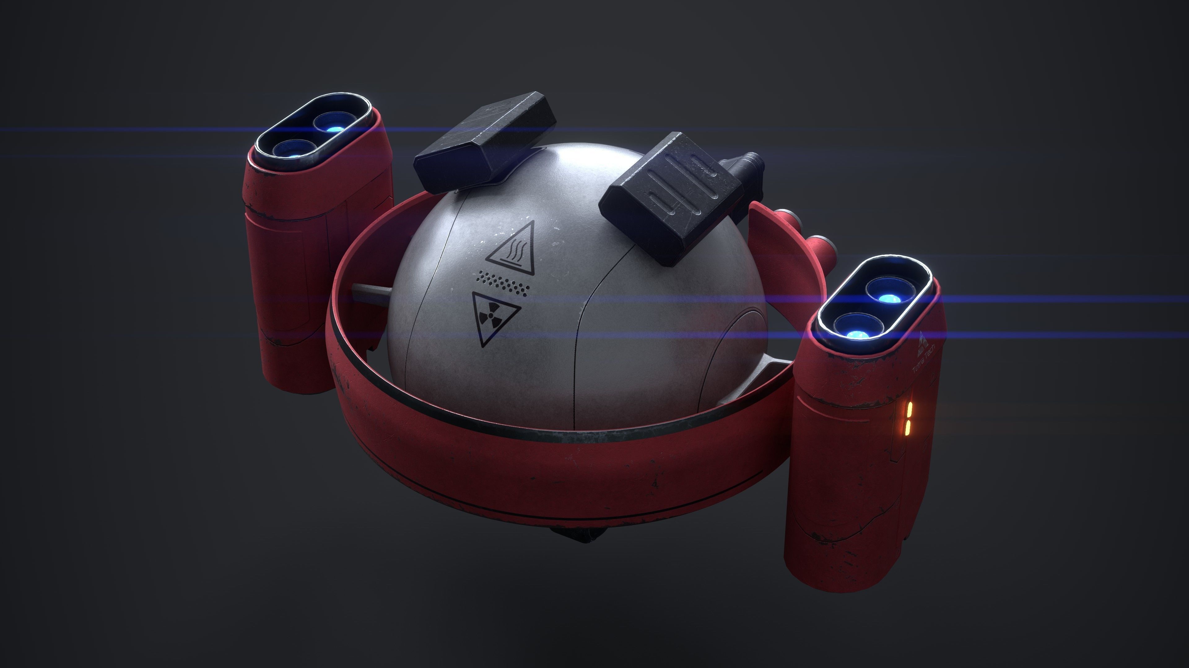 OBLIVION Sphere Drone 10 texture sets Low-poly 3D model_28