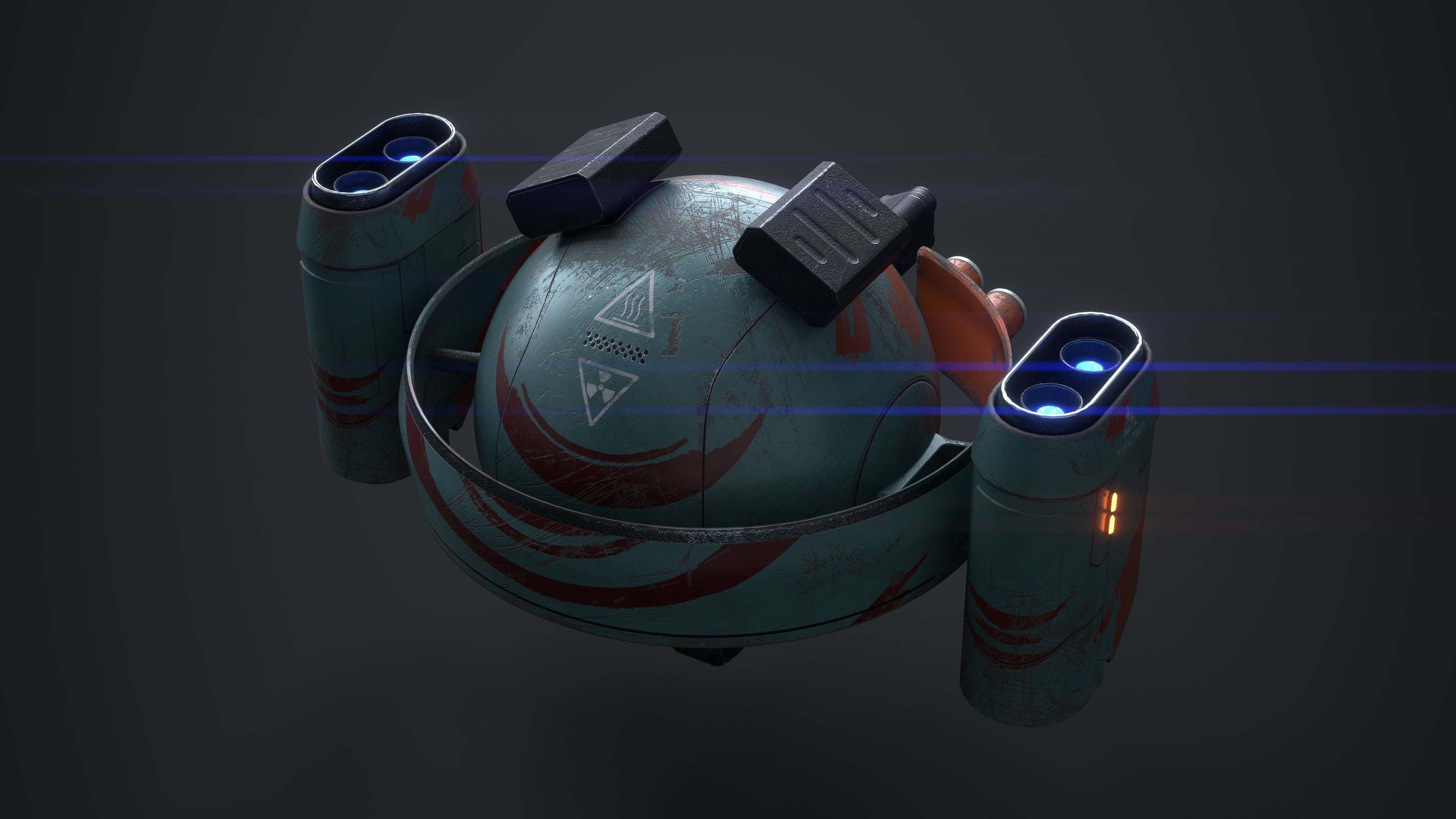 OBLIVION Sphere Drone 10 texture sets Low-poly 3D model_26