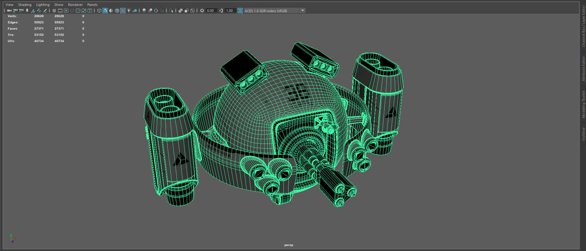 OBLIVION Sphere Drone 10 texture sets Low-poly 3D model_11