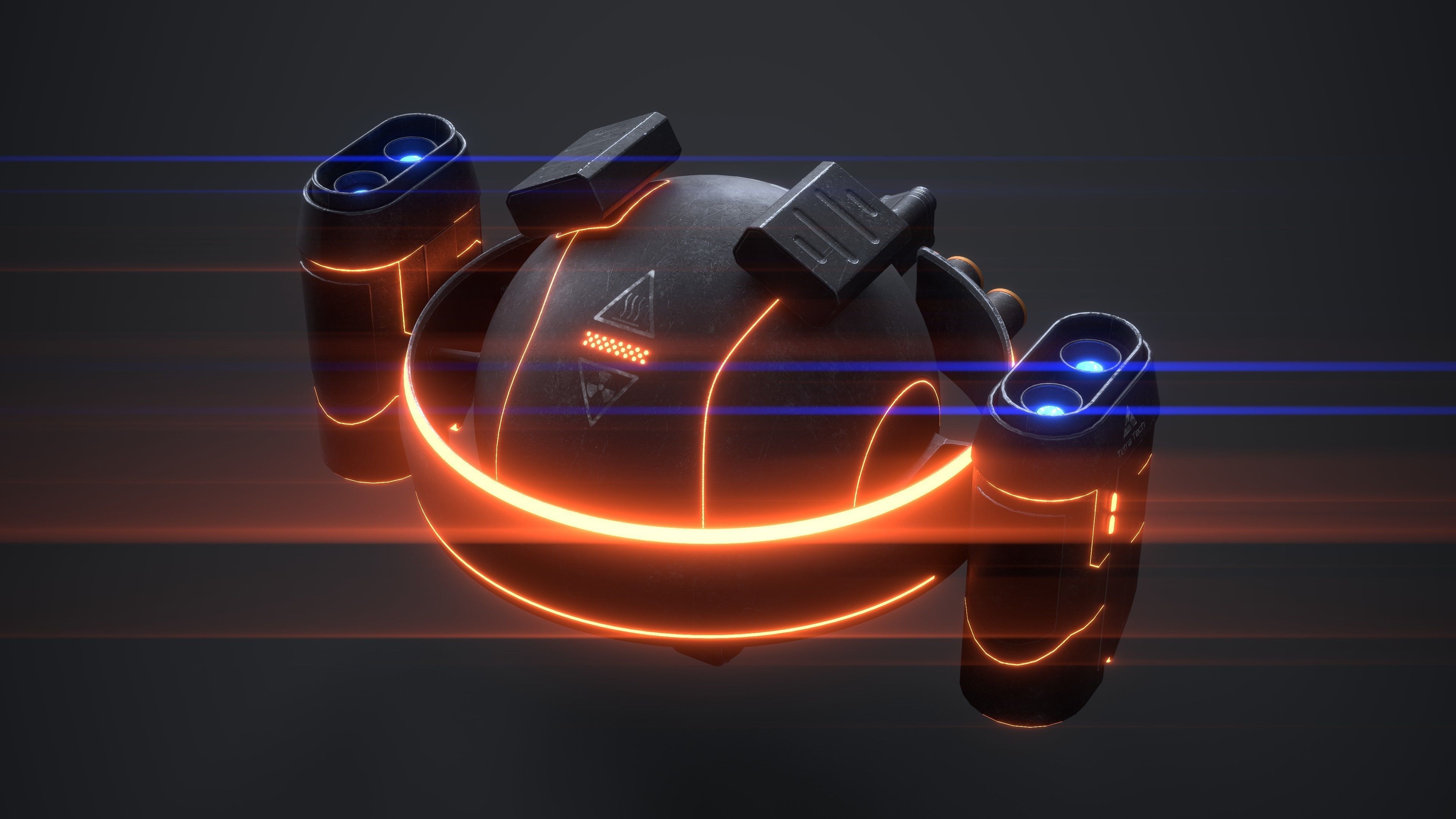 OBLIVION Sphere Drone 10 texture sets Low-poly 3D model_20