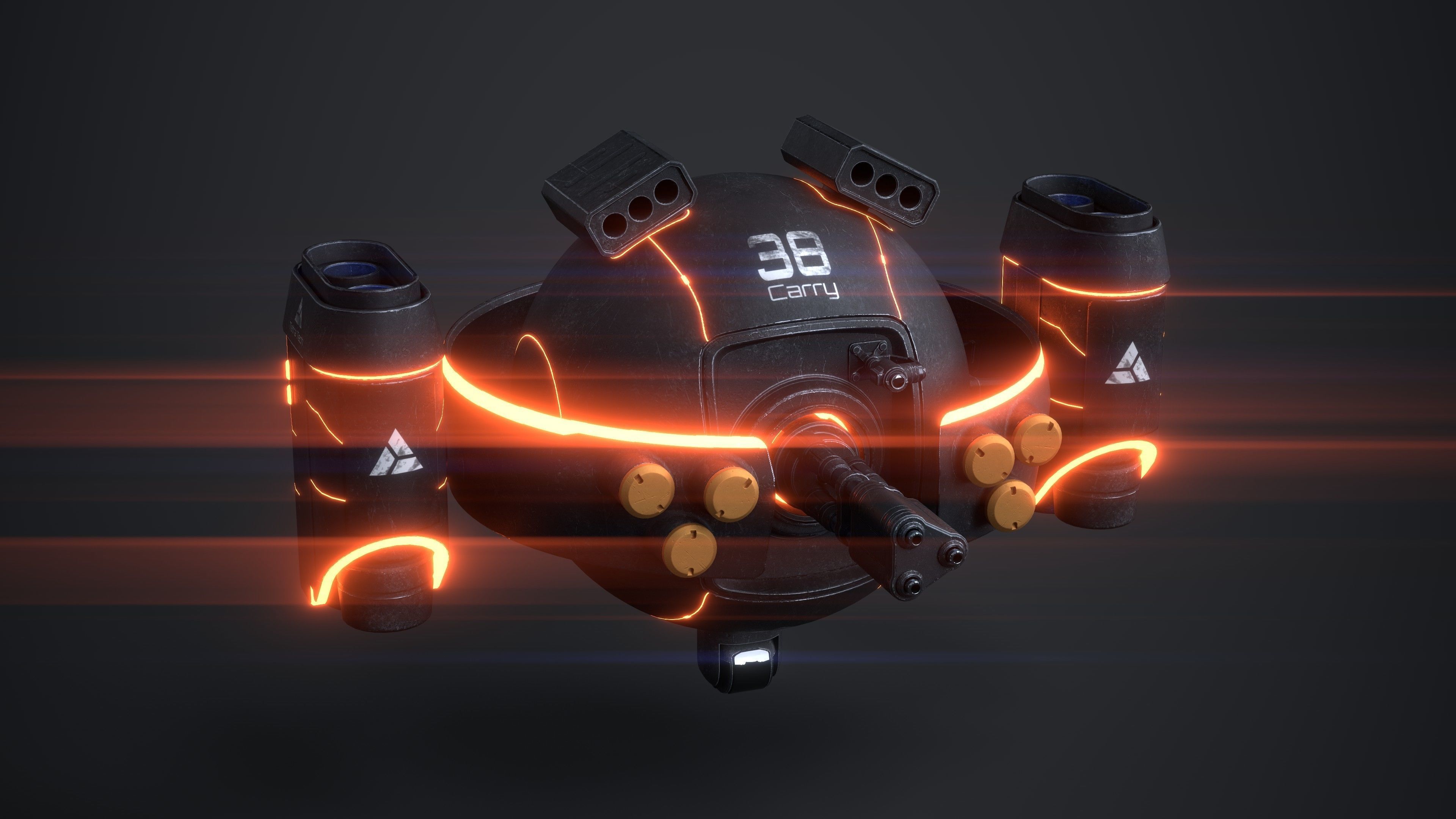 OBLIVION Sphere Drone 10 texture sets Low-poly 3D model_19