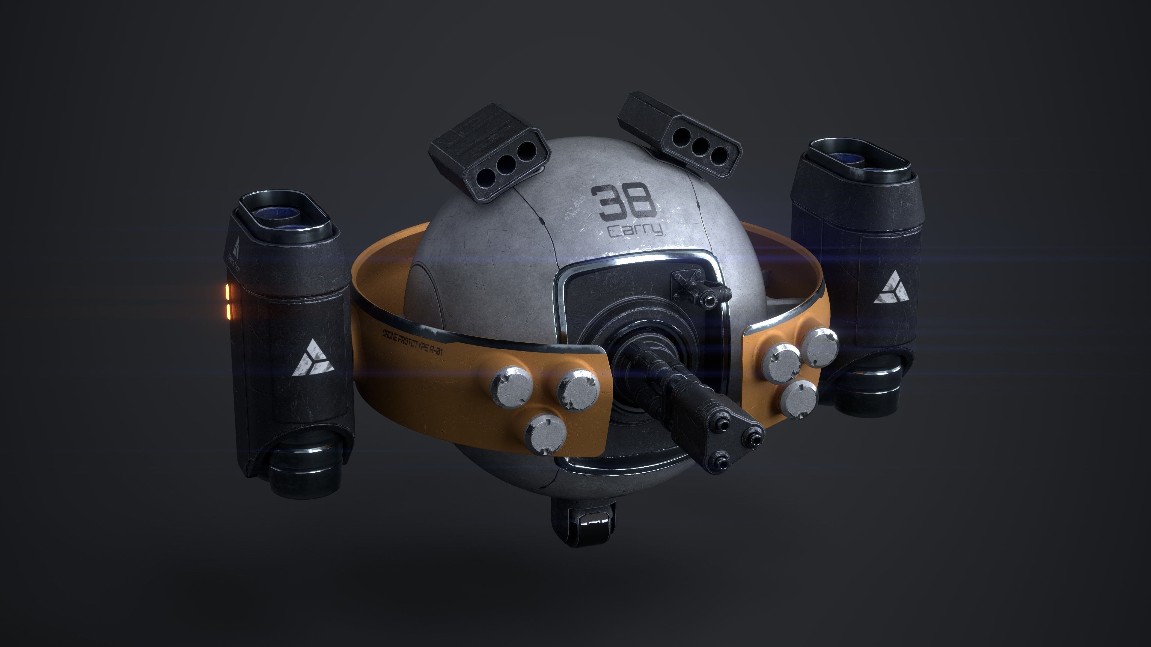 OBLIVION Sphere Drone 10 texture sets Low-poly 3D model_3