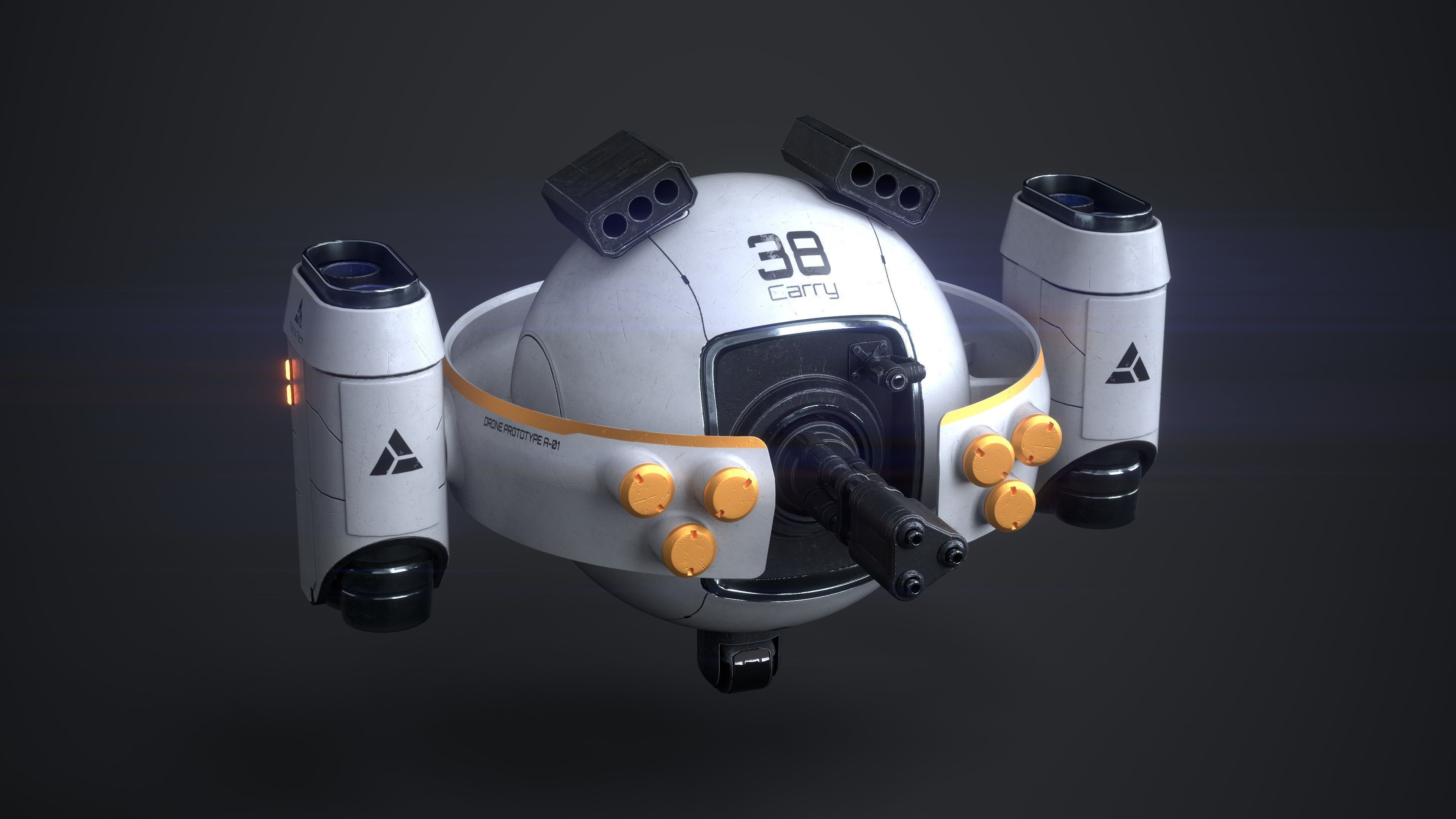 OBLIVION Sphere Drone 10 texture sets Low-poly 3D model_13