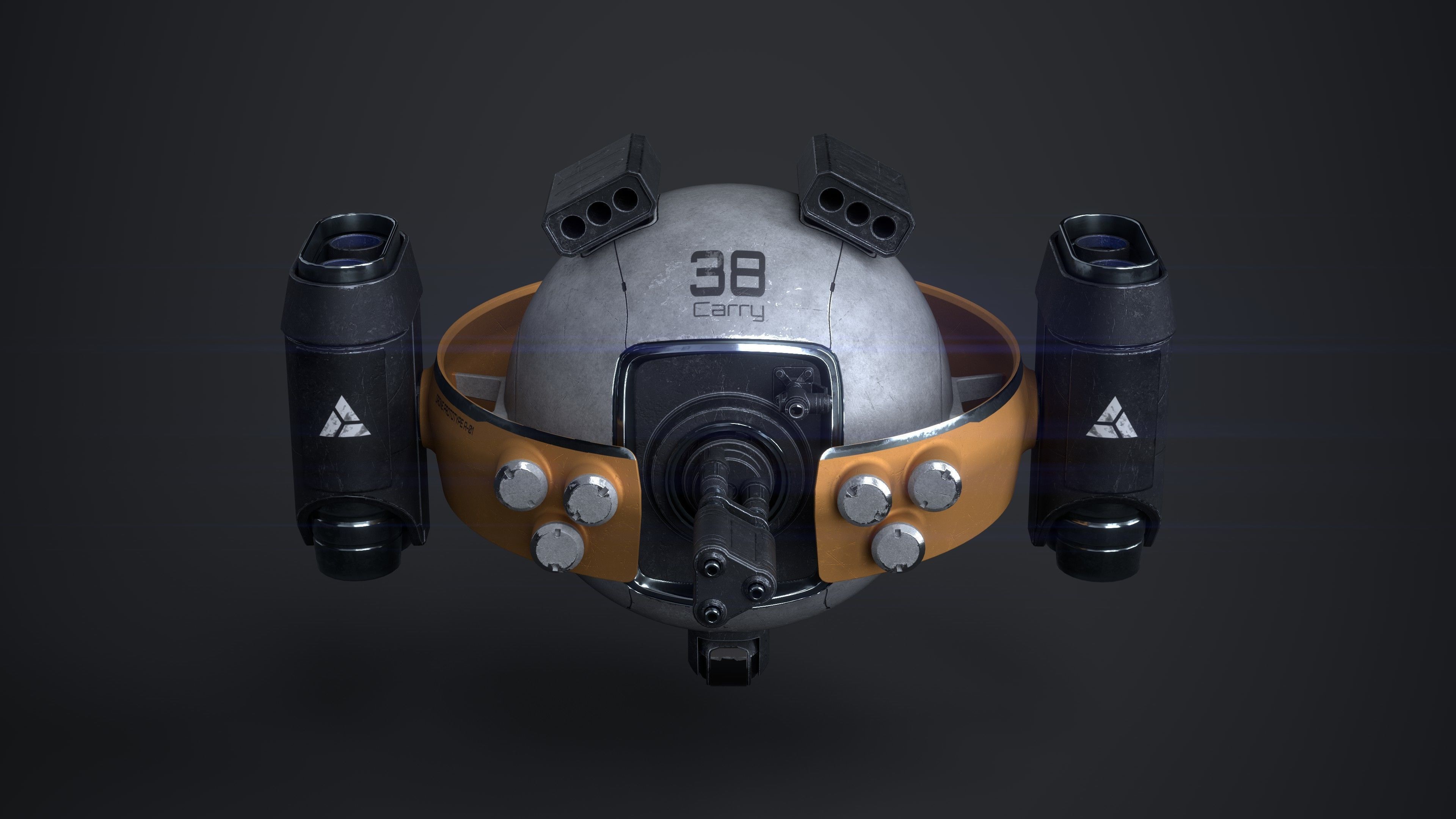 OBLIVION Sphere Drone 10 texture sets Low-poly 3D model_4