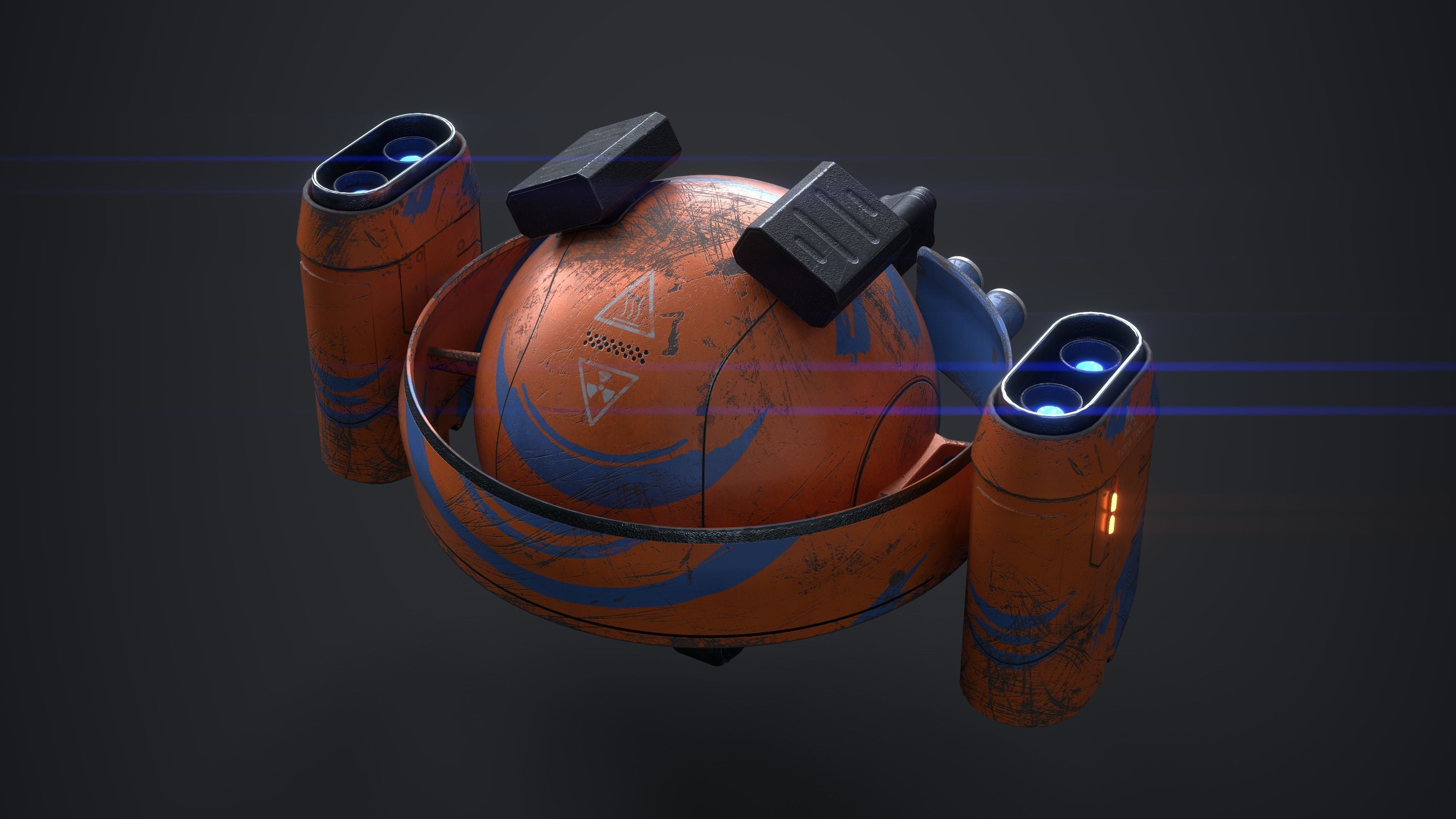 OBLIVION Sphere Drone 10 texture sets Low-poly 3D model_24