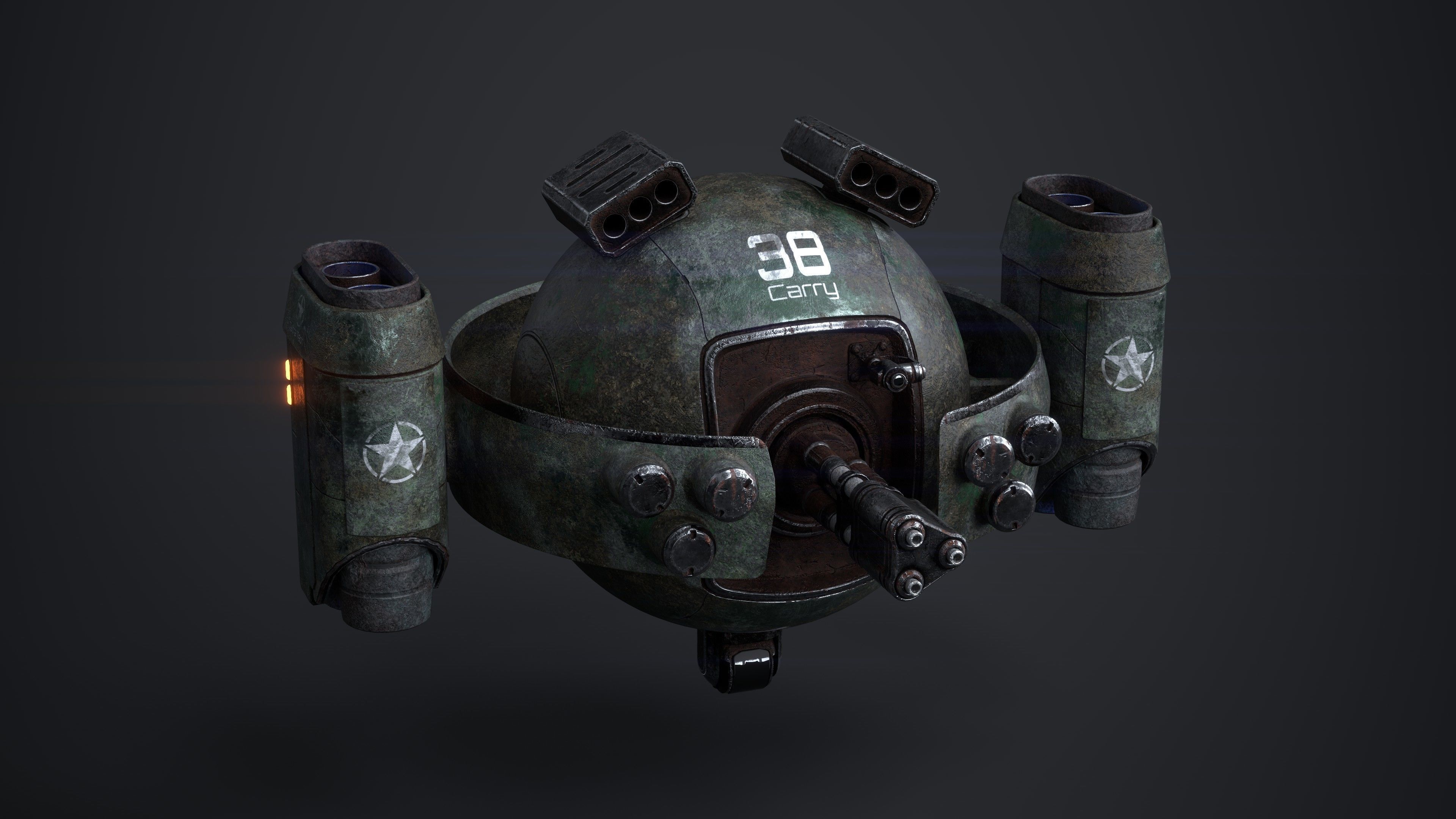 OBLIVION Sphere Drone 10 texture sets Low-poly 3D model_21