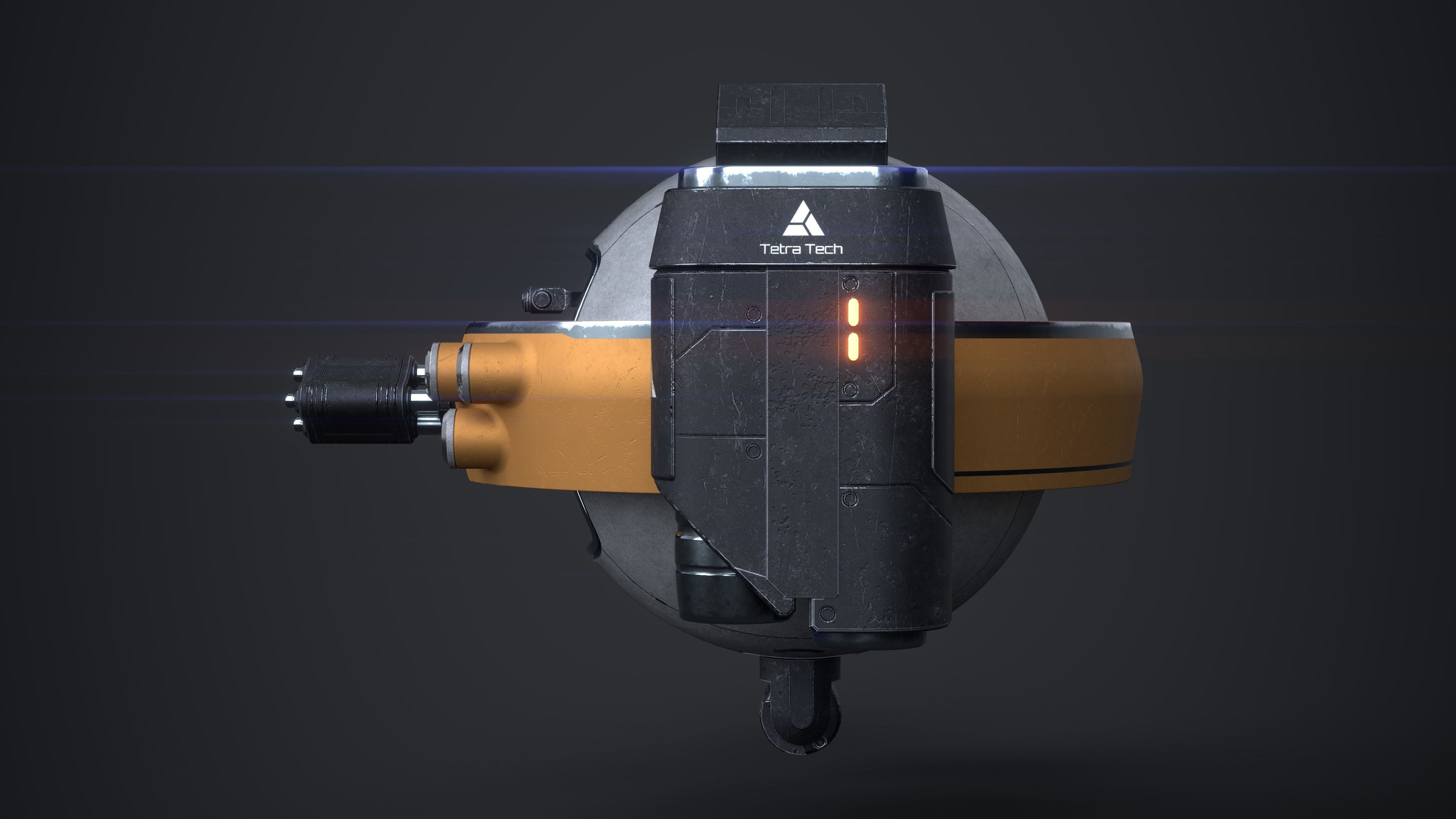 OBLIVION Sphere Drone 10 texture sets Low-poly 3D model_7