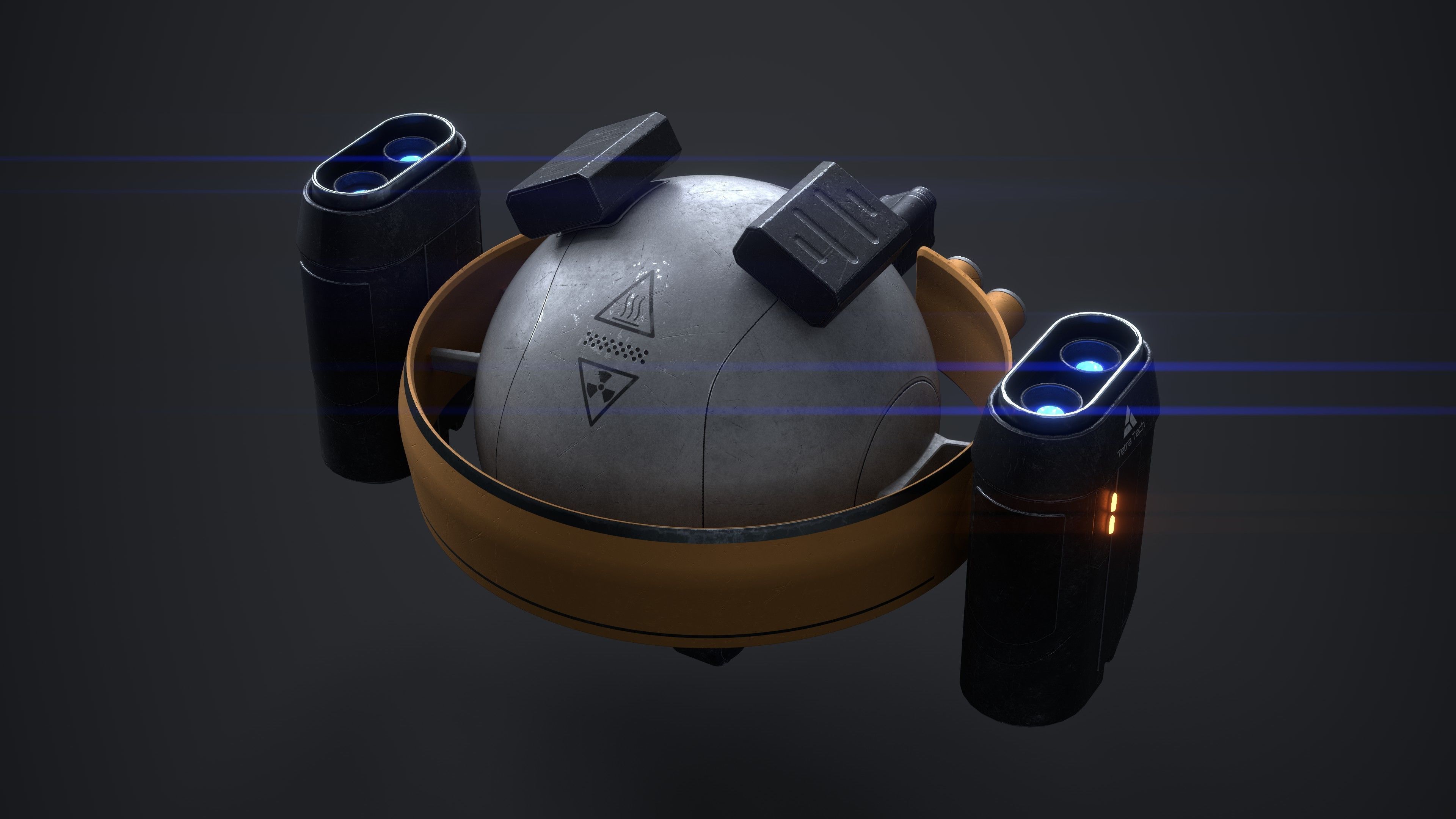 OBLIVION Sphere Drone 10 texture sets Low-poly 3D model_8