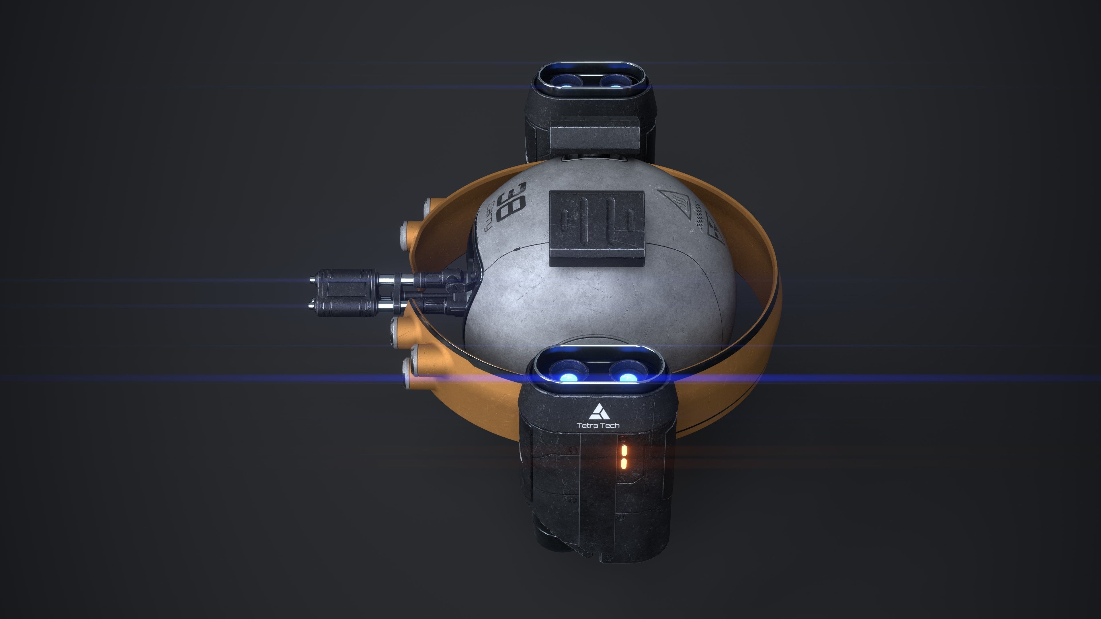 OBLIVION Sphere Drone 10 texture sets Low-poly 3D model_6