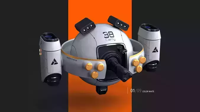 OBLIVION Sphere Drone 10 texture sets Low-poly 3D model