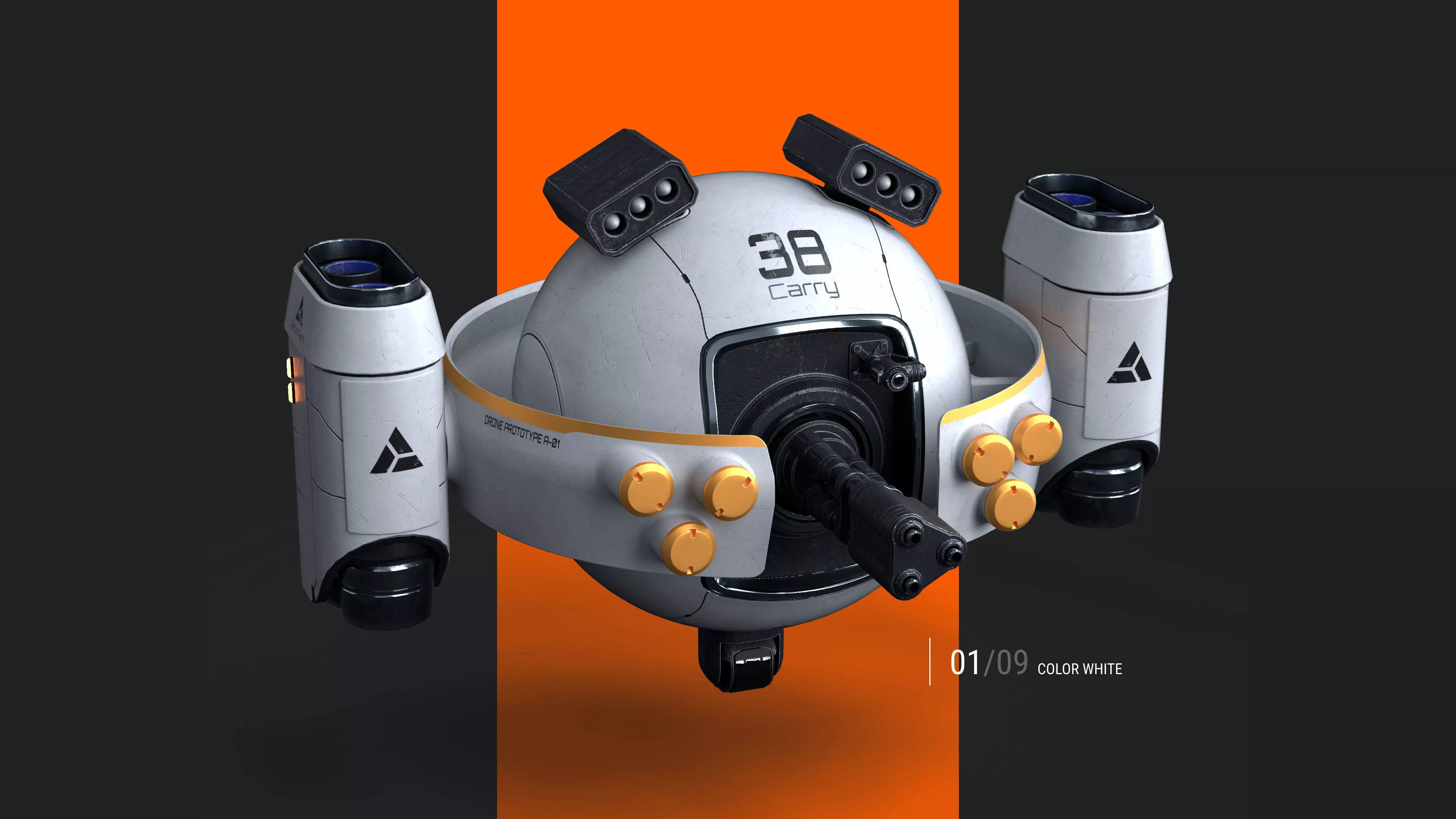 OBLIVION Sphere Drone 10 texture sets Low-poly 3D model_0
