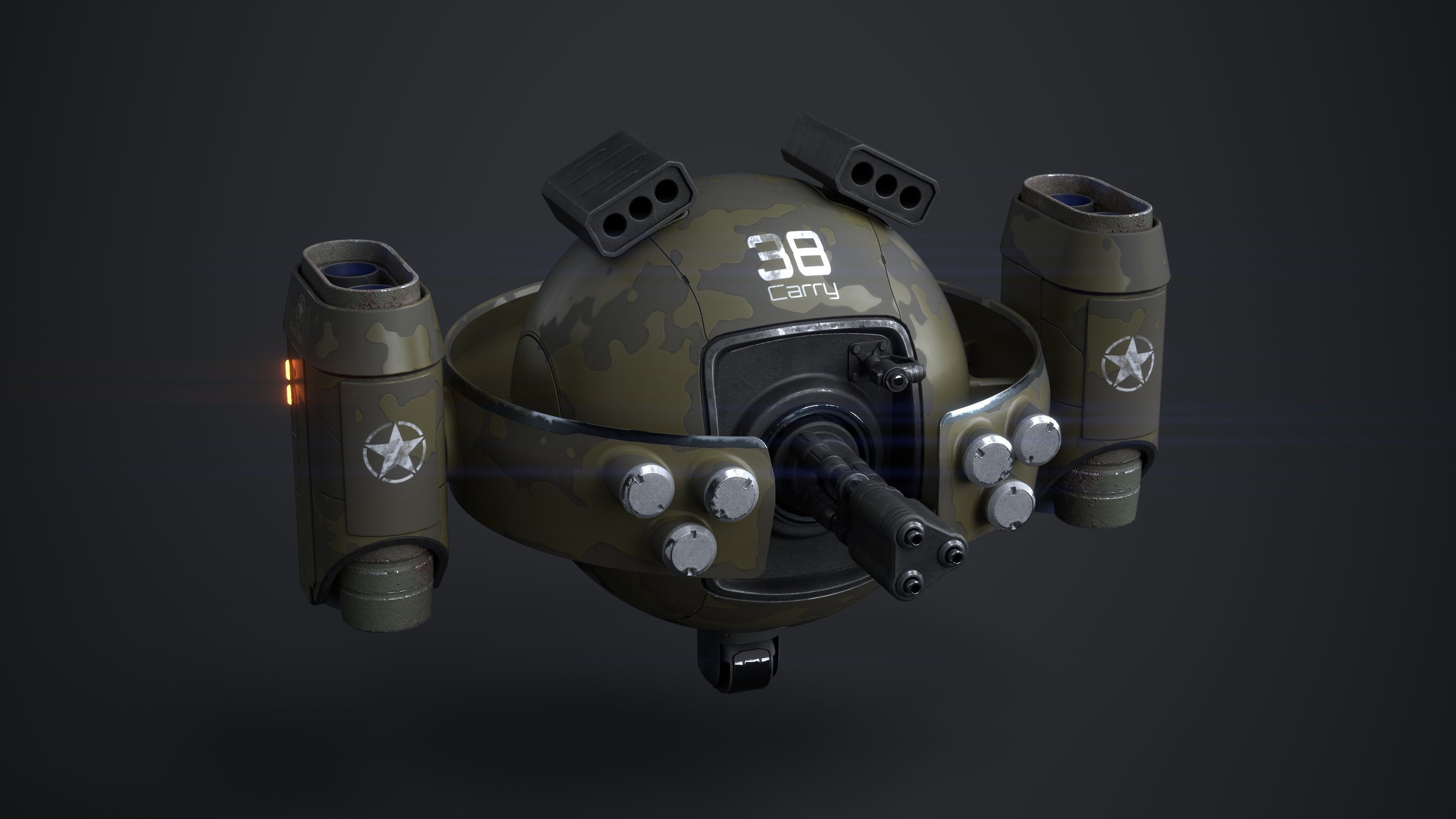 OBLIVION Sphere Drone 10 texture sets Low-poly 3D model_17