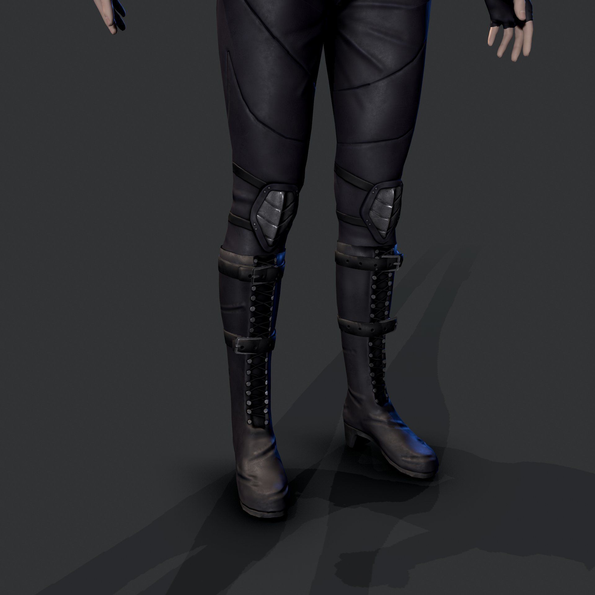 Cyberpunk Girl Low-poly 3D model_17