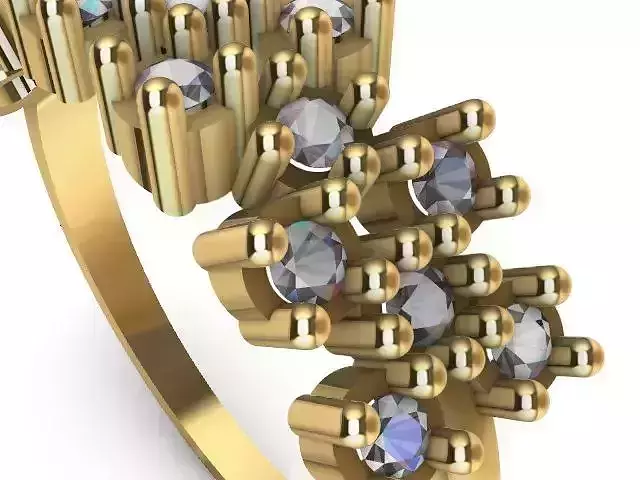 Half row diamond ring stl verified 