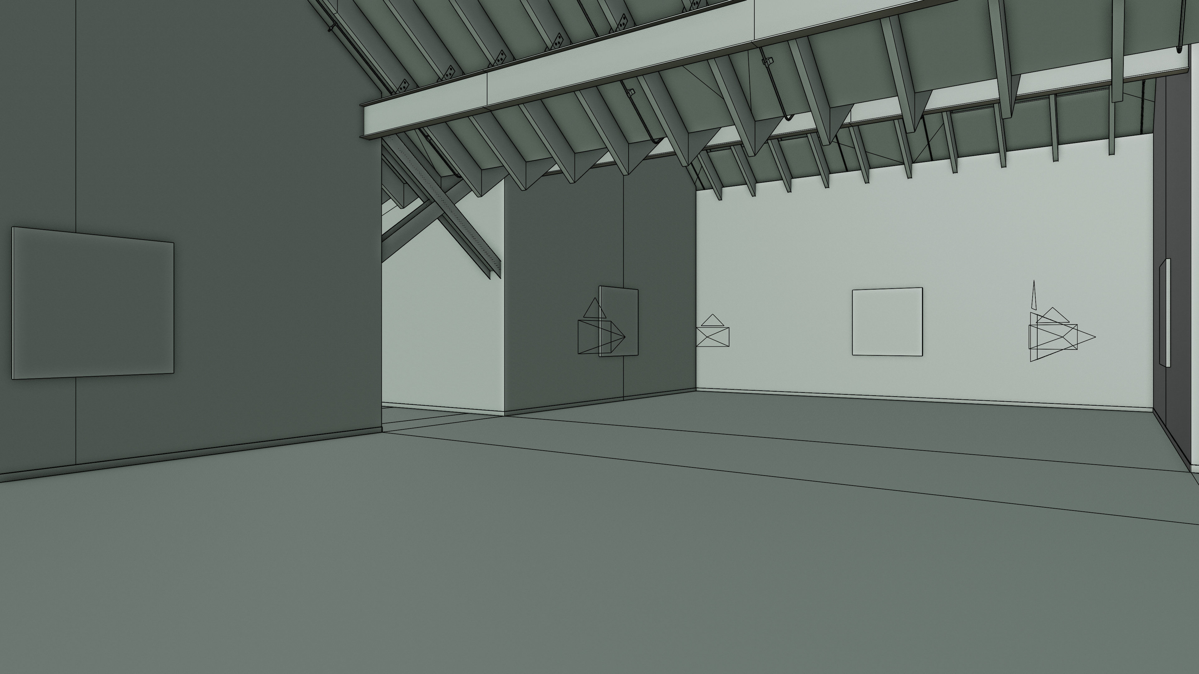 Art Museum Gallery Interior 25 Low-poly 3D model_26