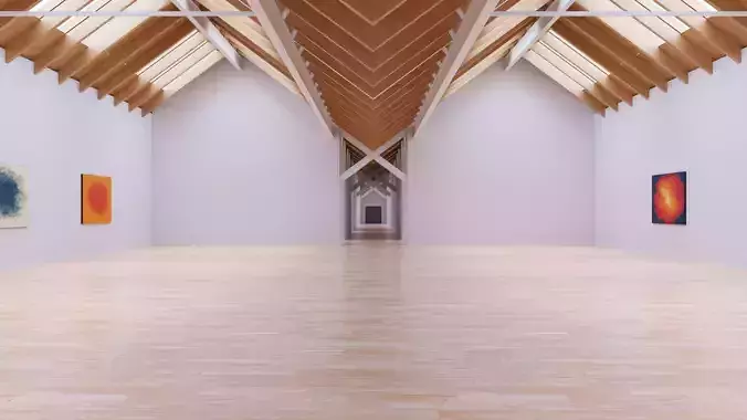 Art Museum Gallery Interior 25 Low-poly 3D model