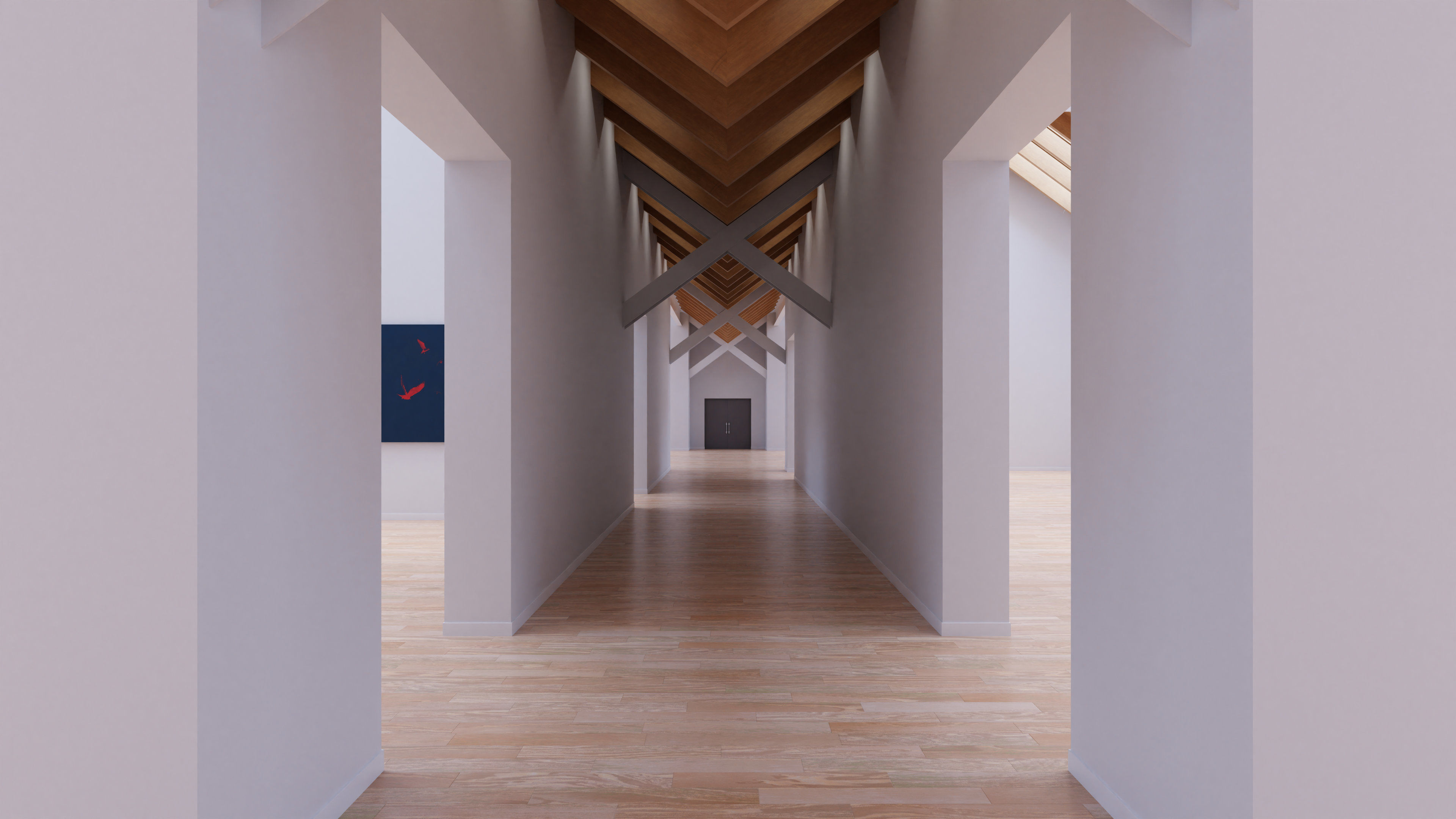 Art Museum Gallery Interior 25 Low-poly 3D model_3