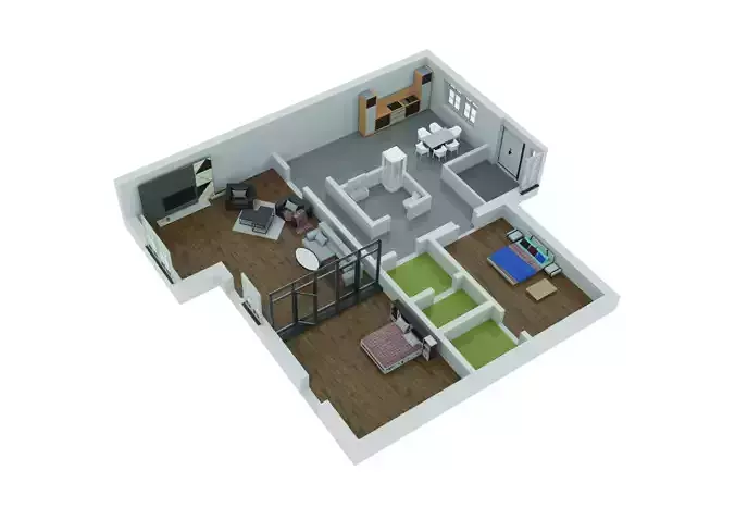 interior two bedroom apartment floor plan