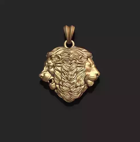Lion heads pendant