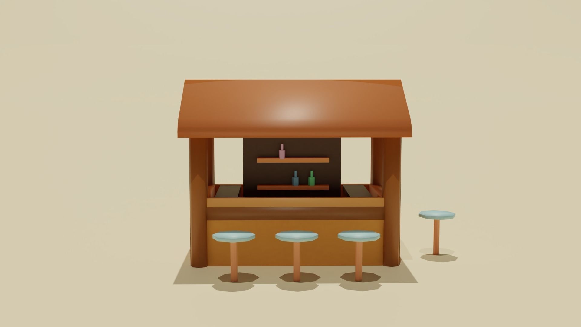 Summer Pool Pack Low-poly 3D model_6