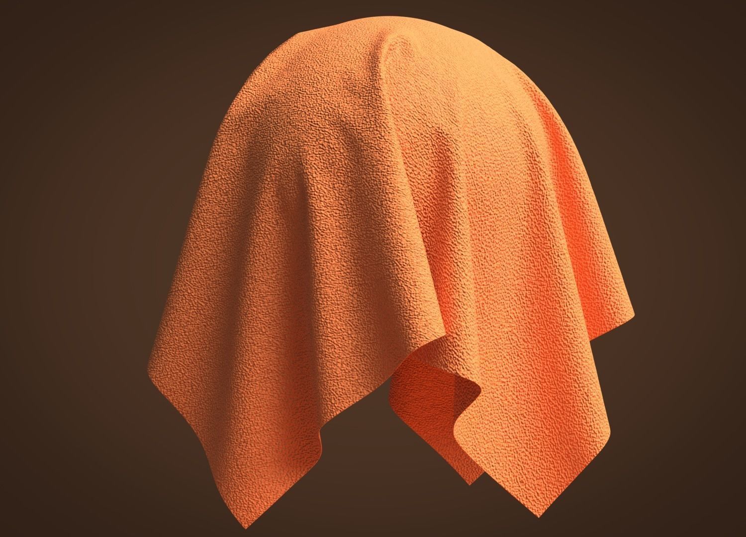Leather orange paper on wooden hanger 3D model_1