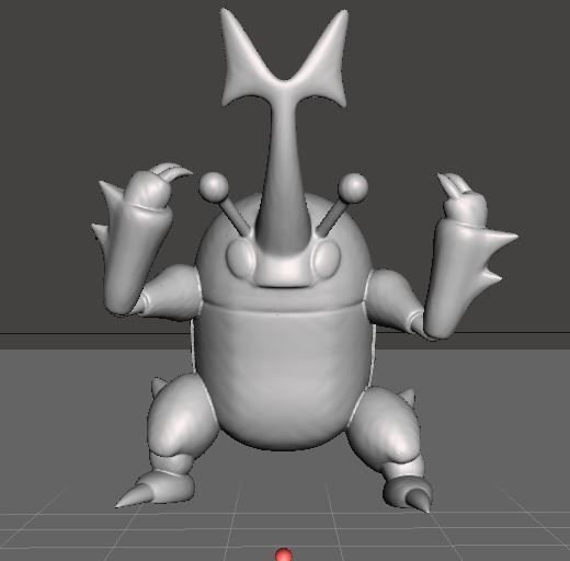 Pokemon Heracross posed 3D print model_1