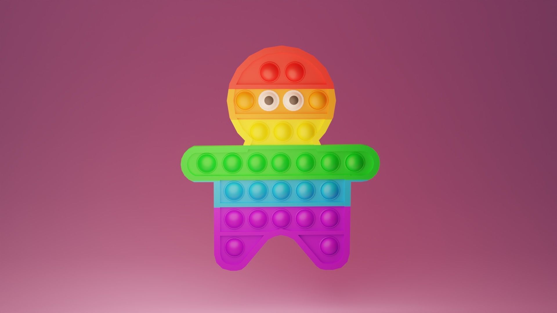 Pop It Push Bubble Fidget Toys Pack  Low-poly 3D model_3