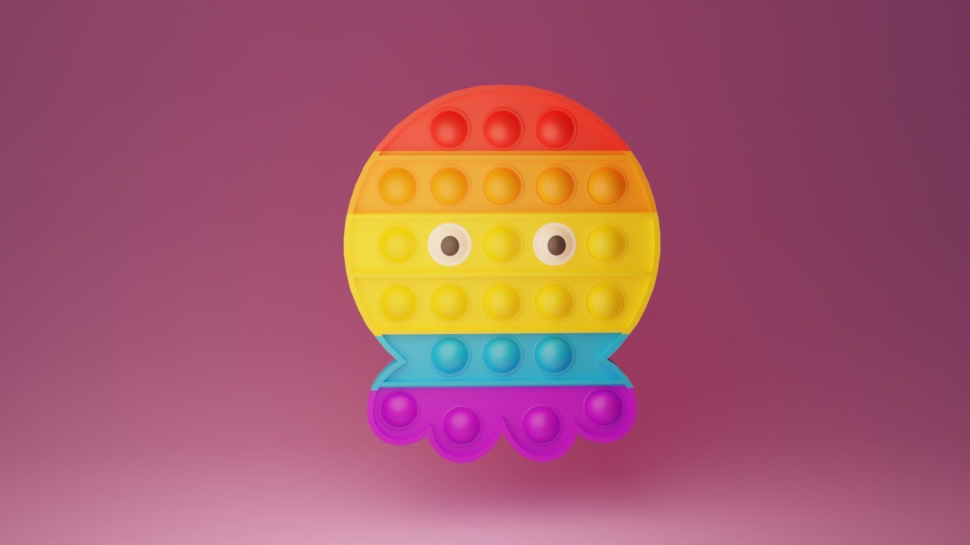 Pop It Push Bubble Fidget Toys Pack  Low-poly 3D model_7