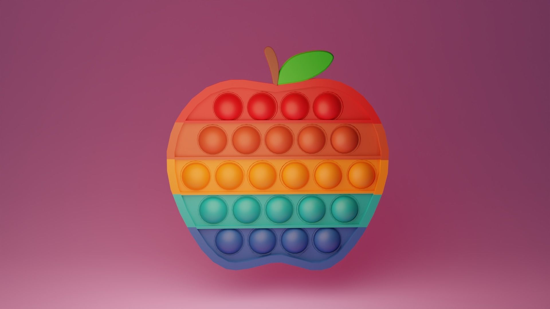 Pop It Push Bubble Fidget Toys Pack  Low-poly 3D model_8