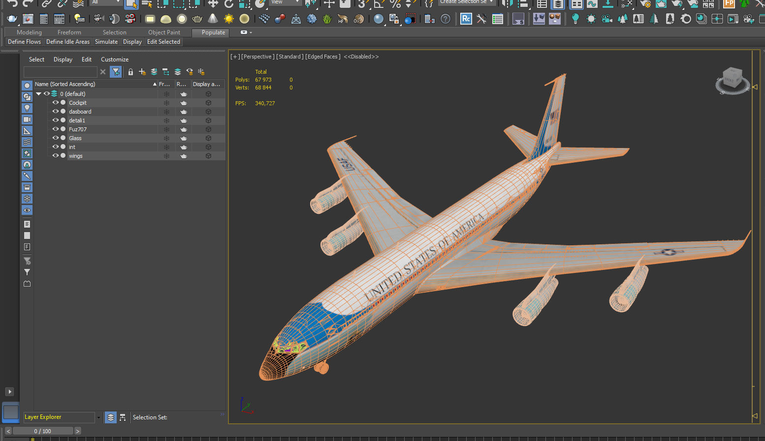 Boeing VC-137 C Air Force One 3D model_14