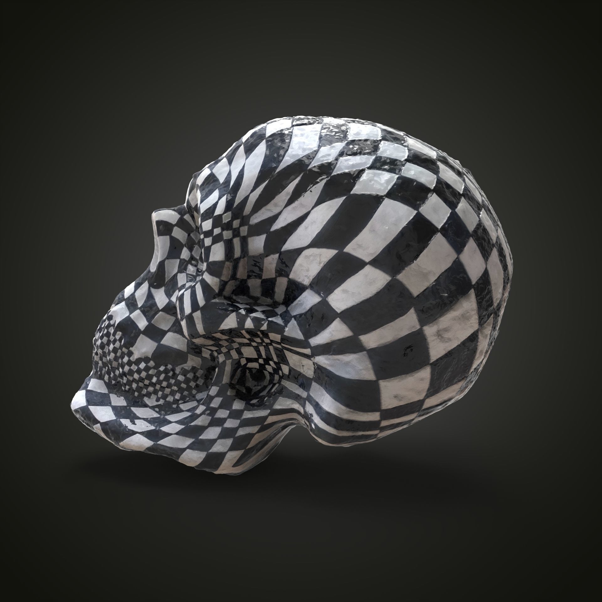 Chess skull Low-poly 3D model_15