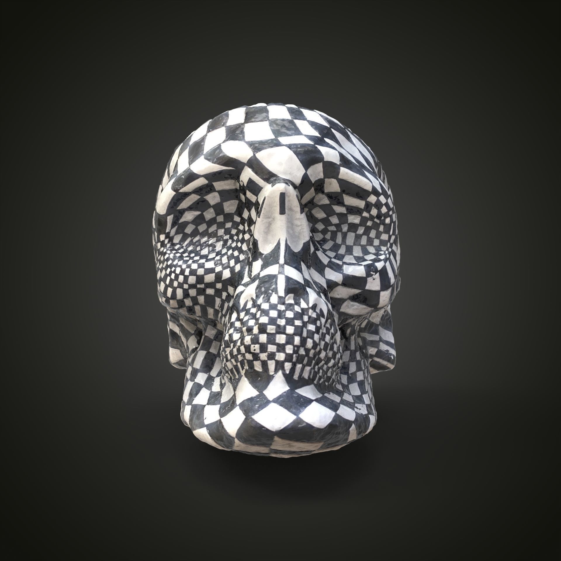 Chess skull Low-poly 3D model_11