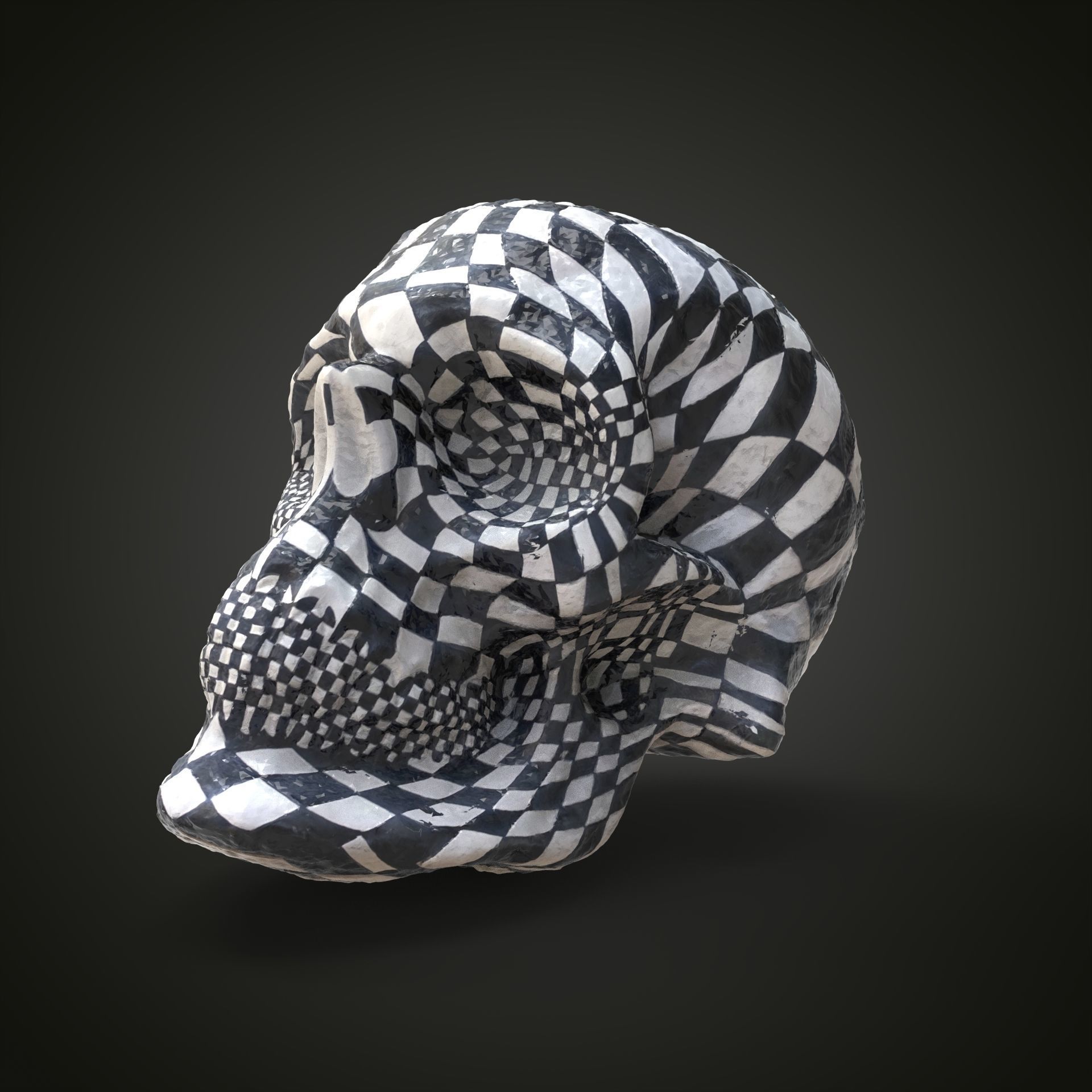 Chess skull Low-poly 3D model_12