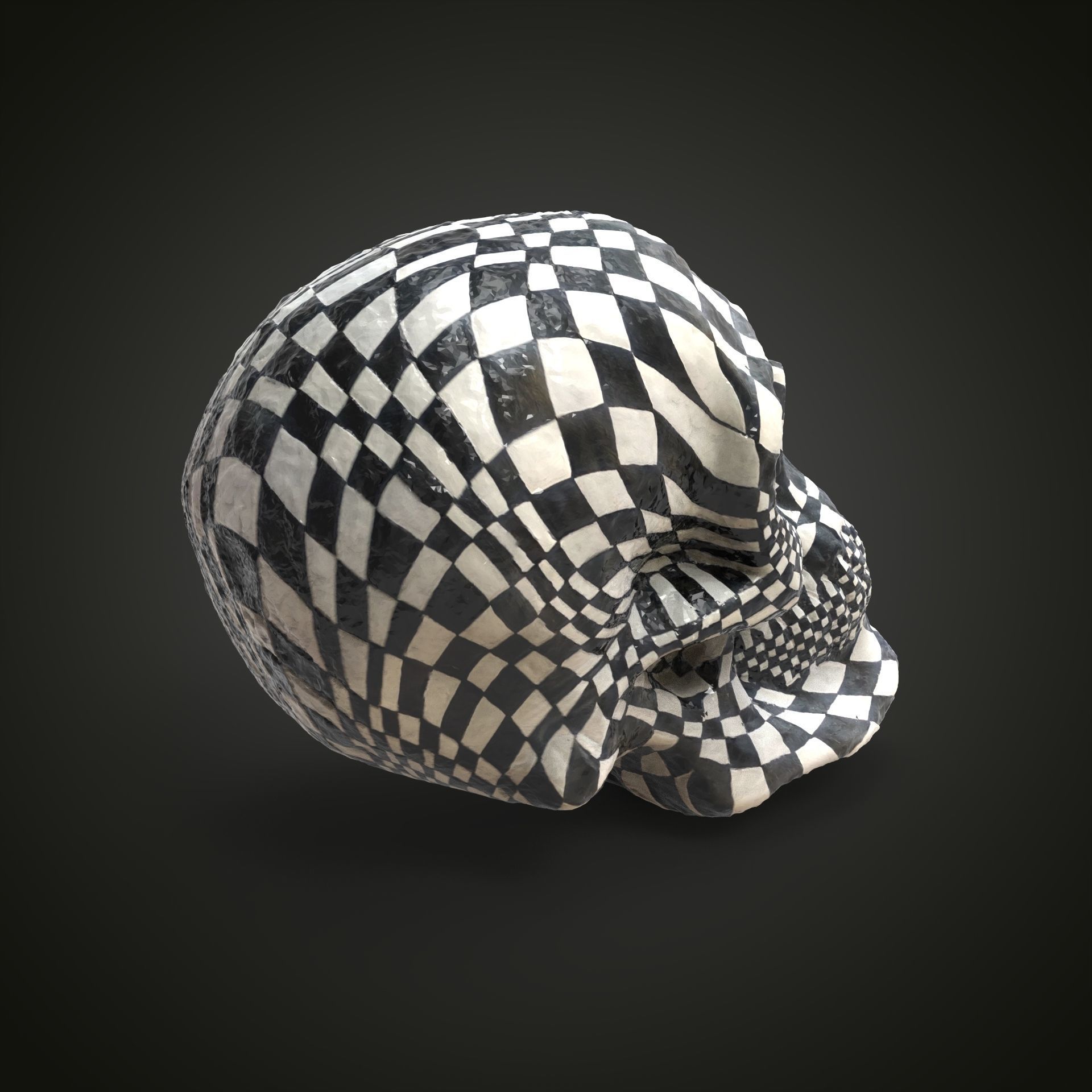 Chess skull Low-poly 3D model_6