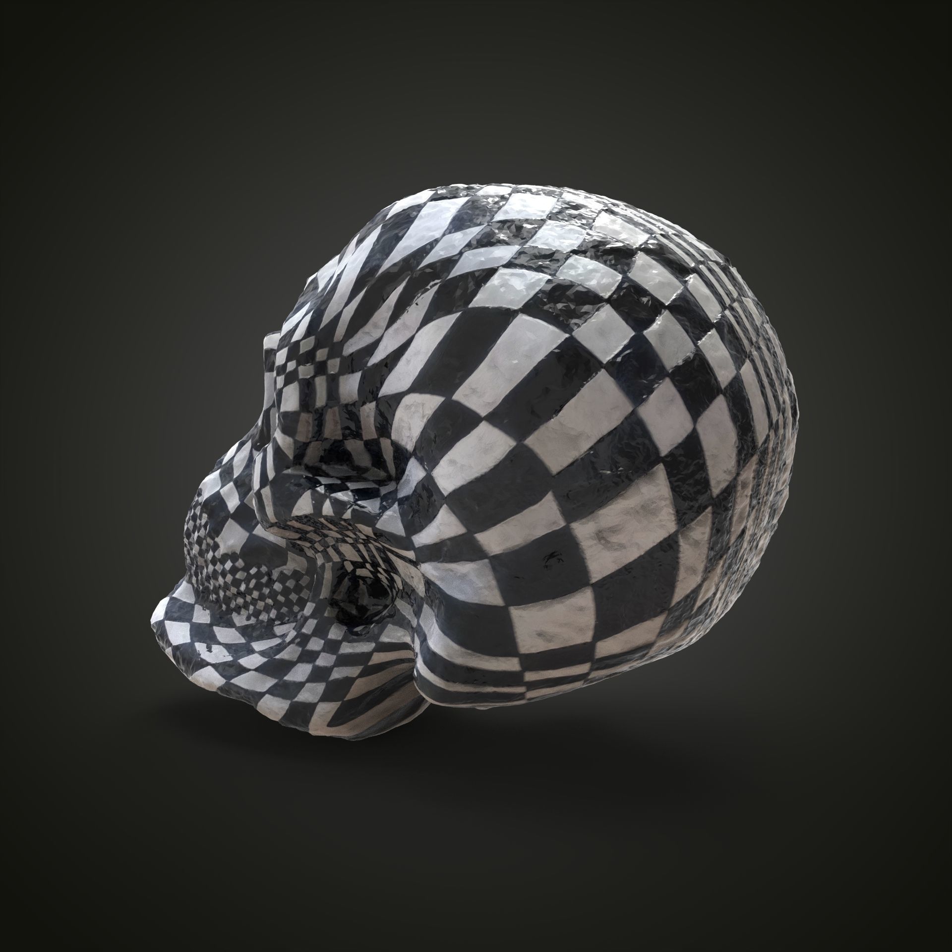 Chess skull Low-poly 3D model_16