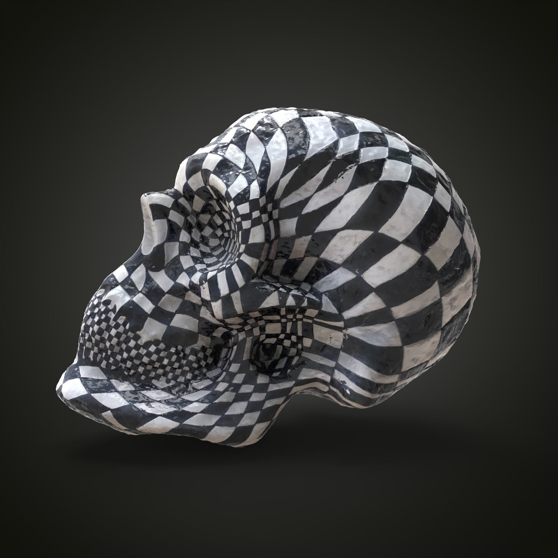 Chess skull Low-poly 3D model_14