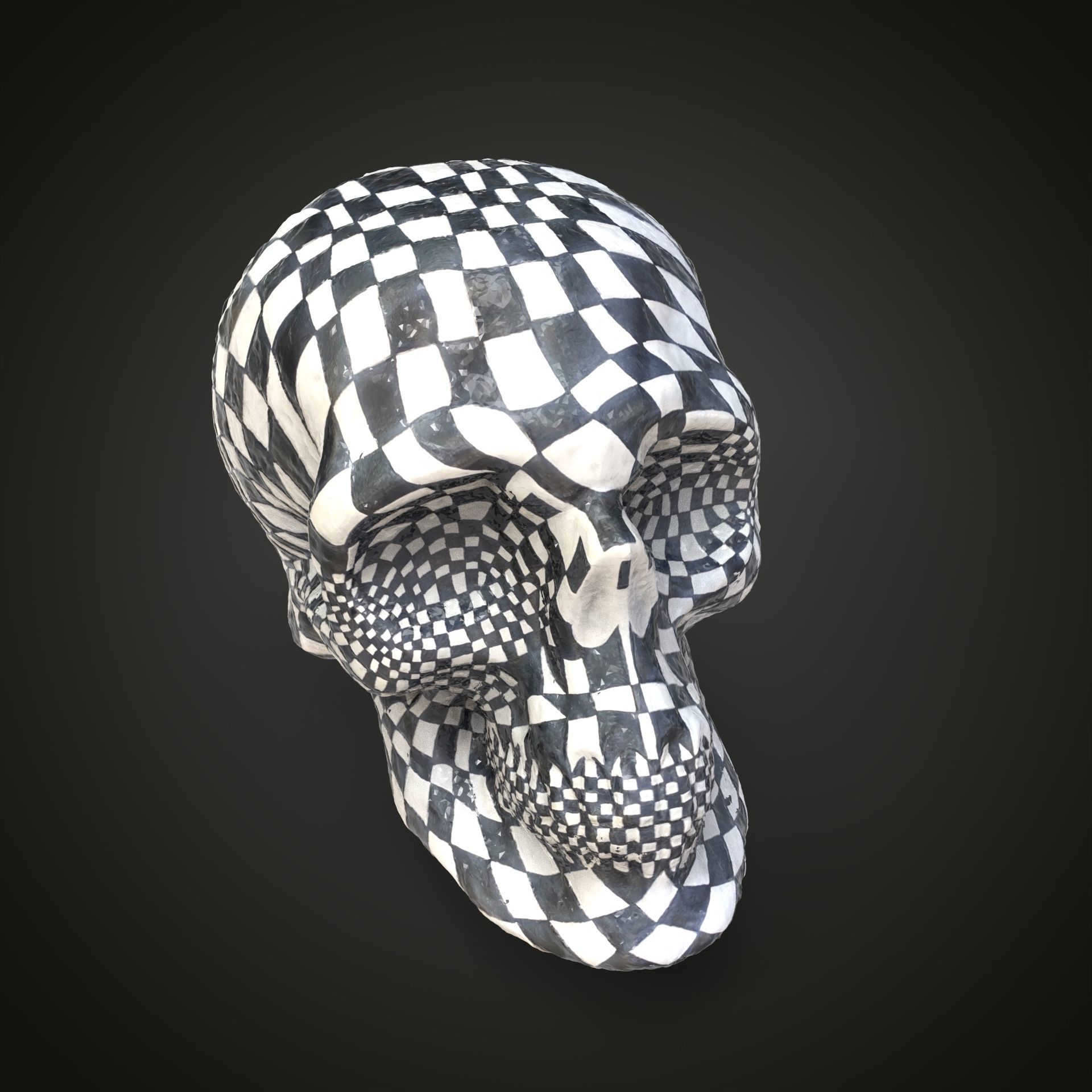 Chess skull Low-poly 3D model_9