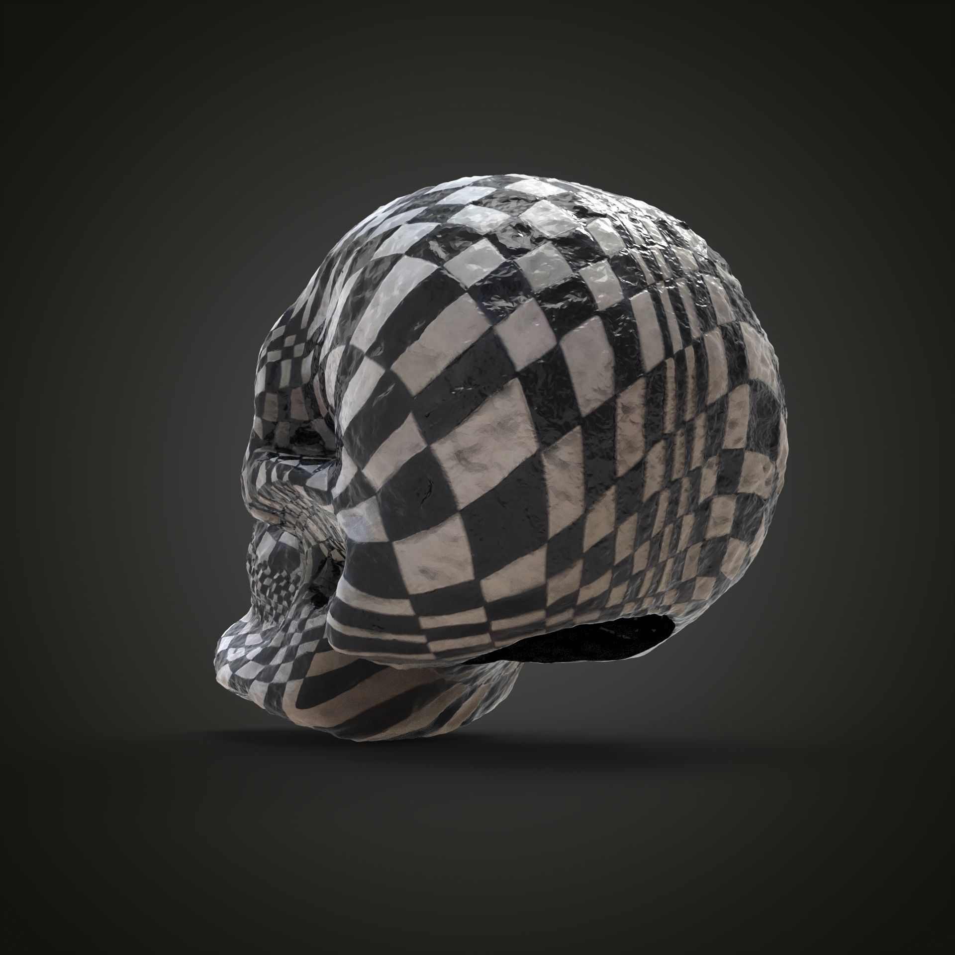 Chess skull Low-poly 3D model_3