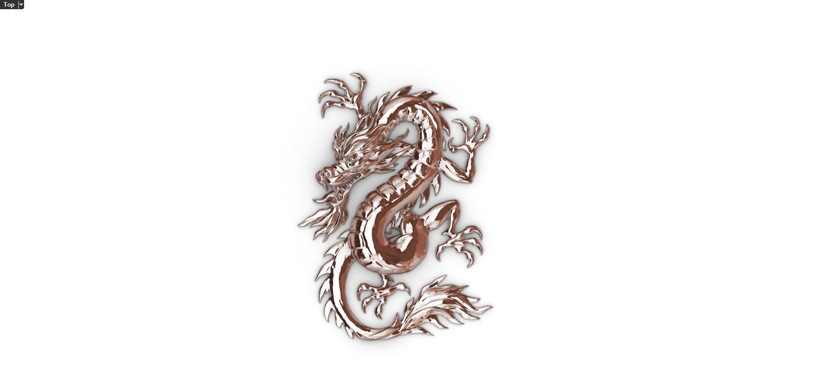dragon gold 3D print model_2