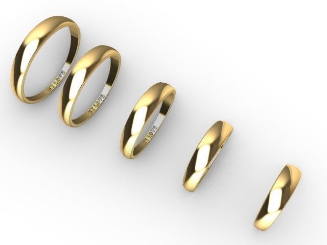 5 sizes engraved wedding bands stl verified  3D print model_2